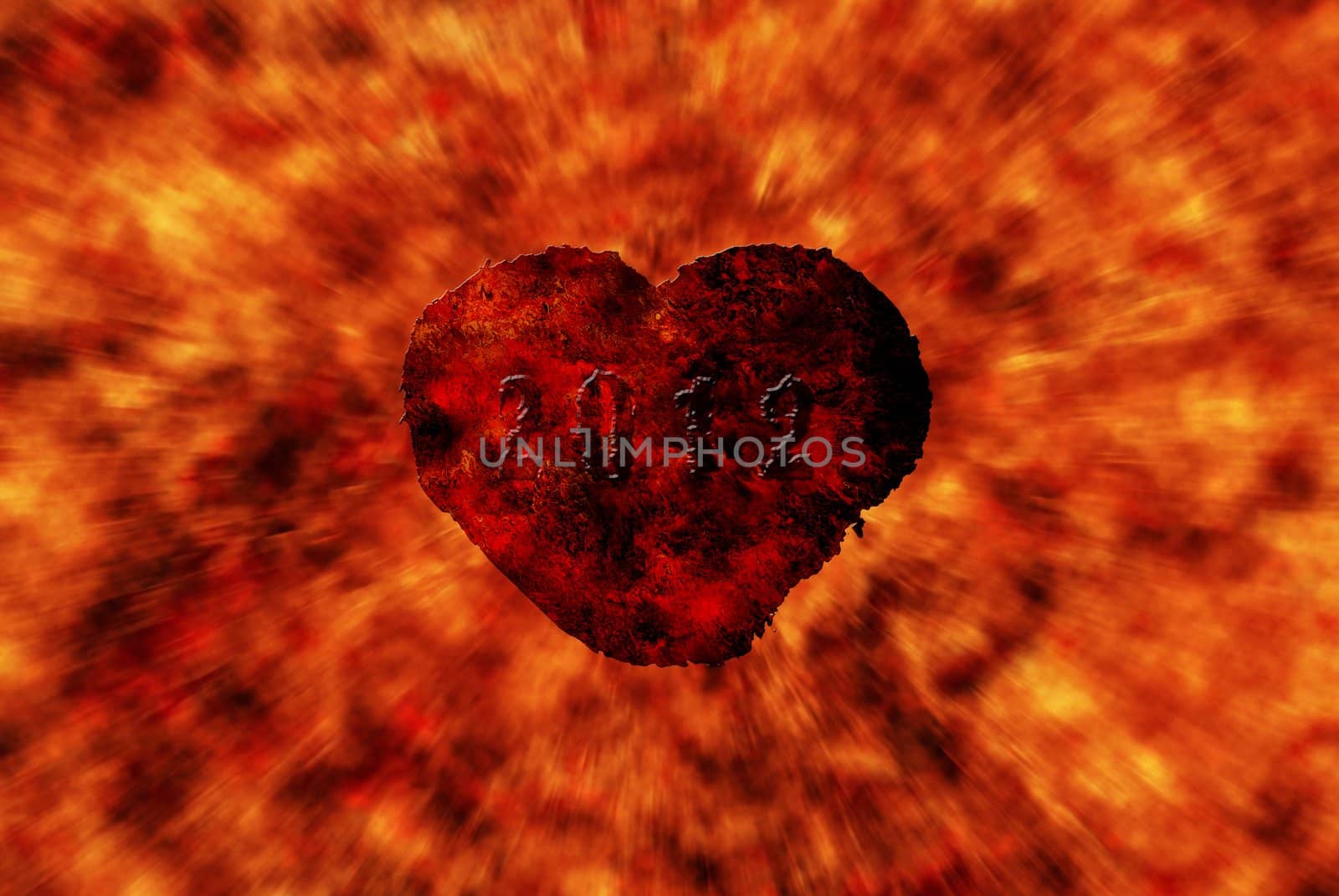 Burning heart with flame effect by sasilsolutions