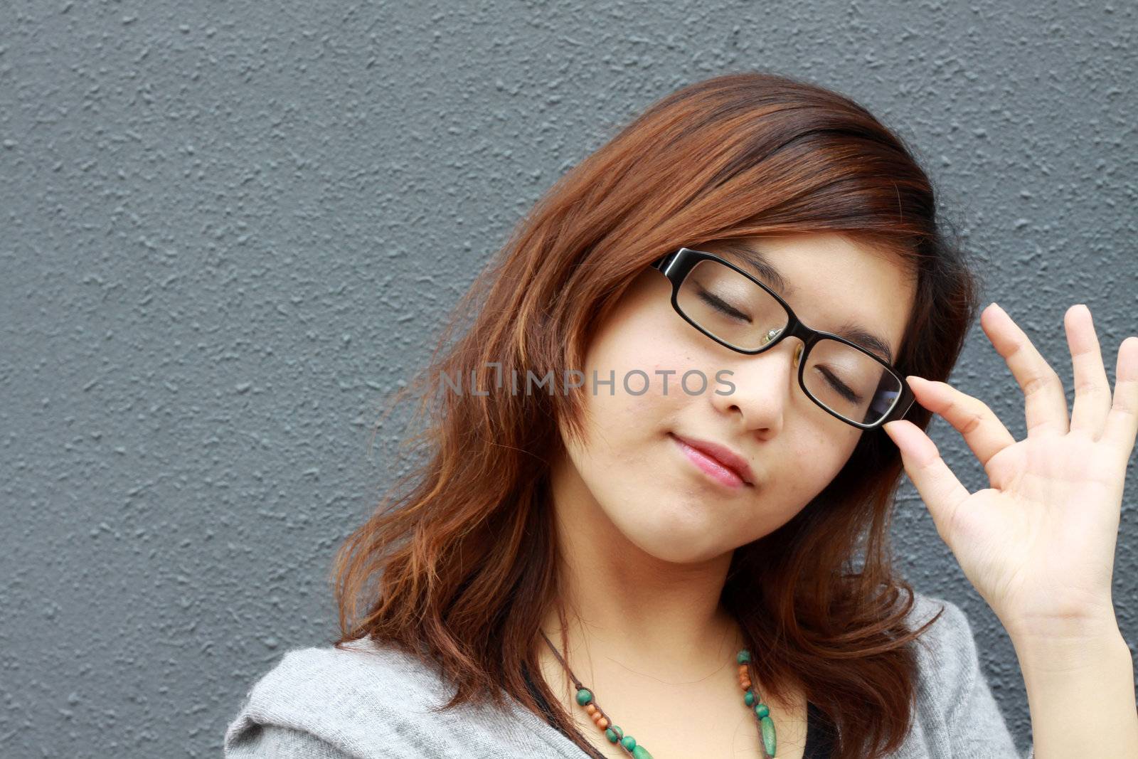 Asian businesswoman with glasses