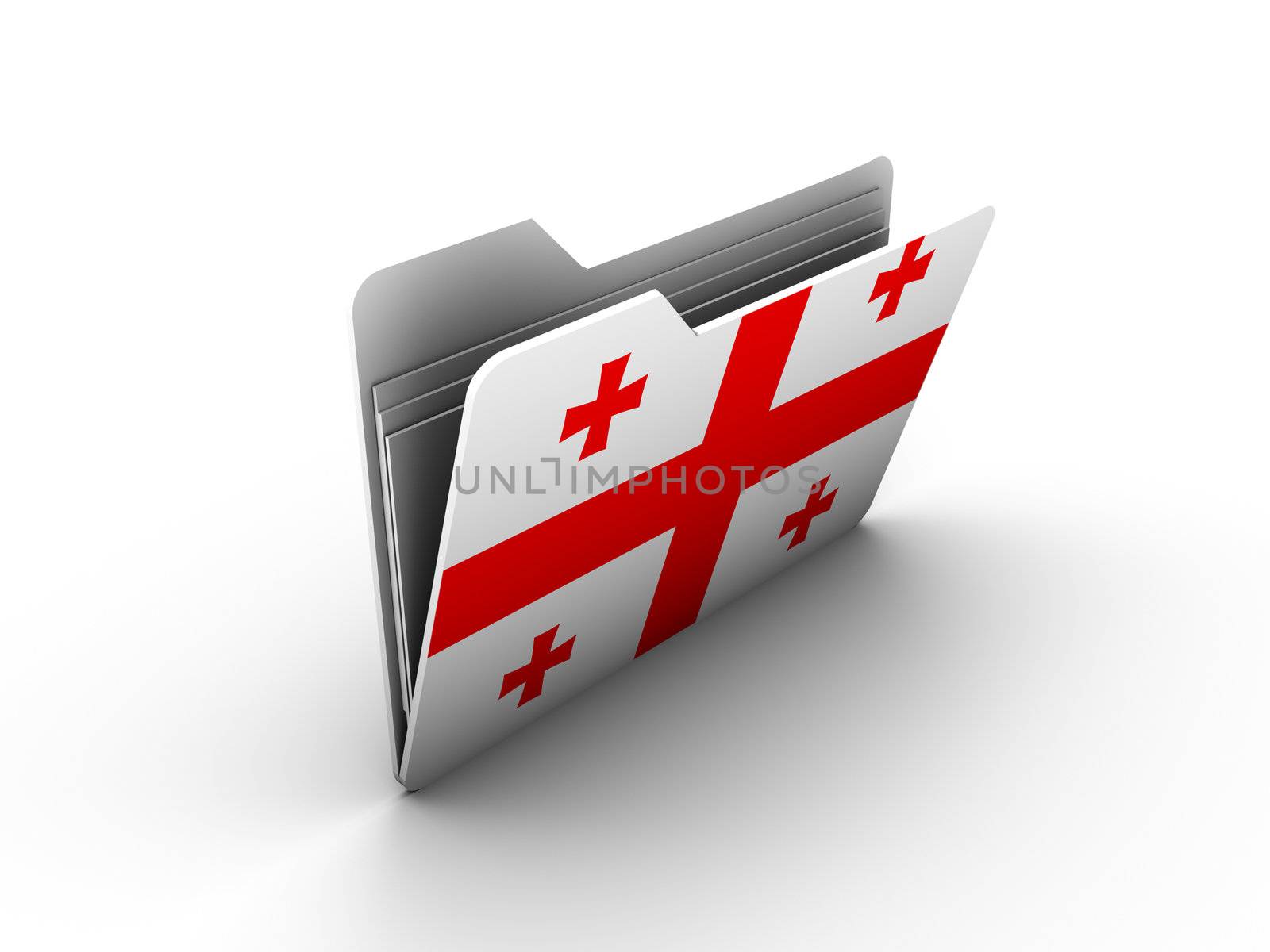 folder icon with flag of georgia on white background