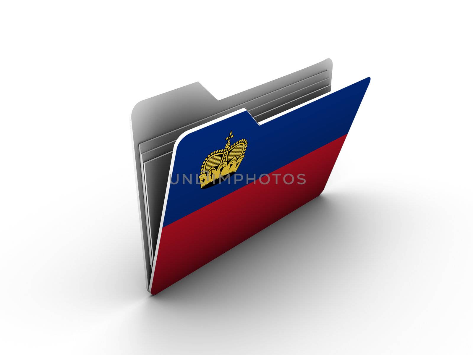 folder icon with flag of liechtenstein on white background