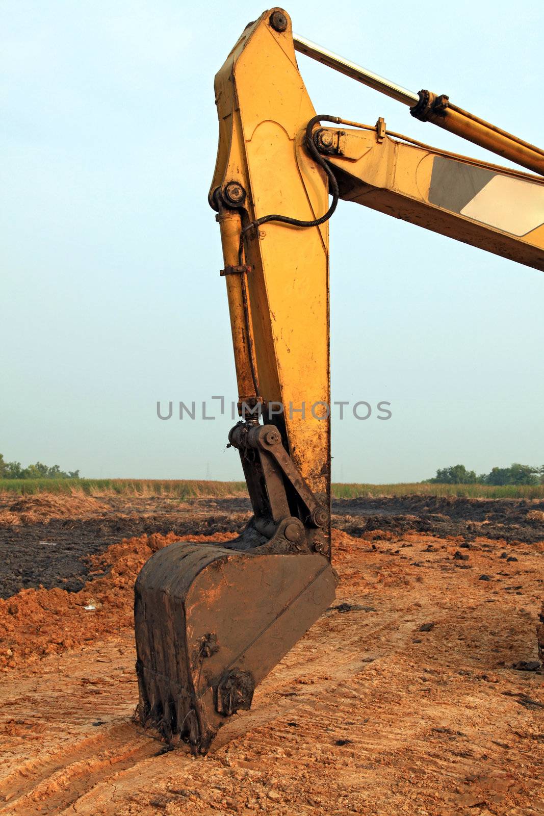 part of Excavator Loader with backhoe