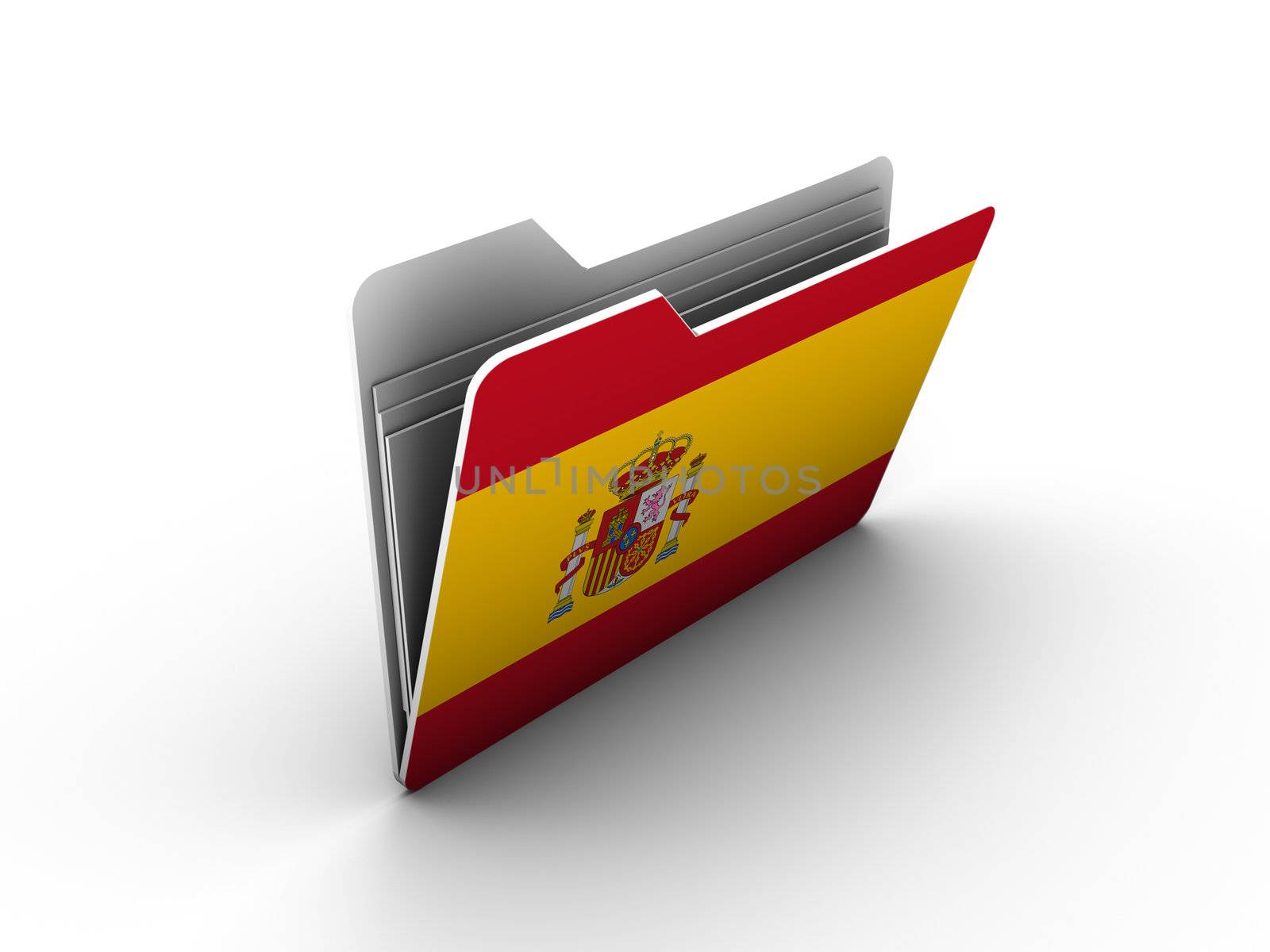 folder icon with flag of spain on white background