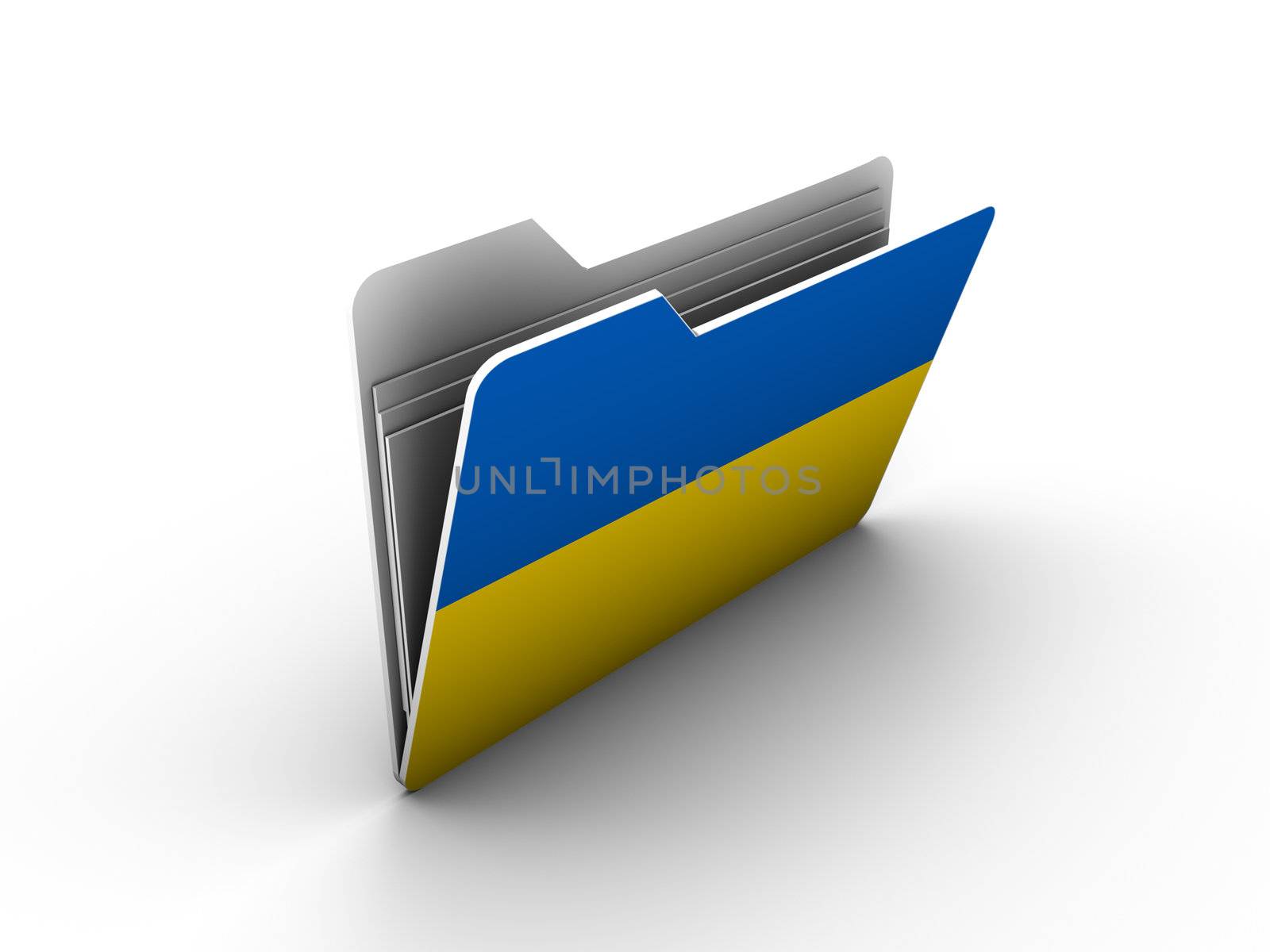 folder icon with flag of ukraine on white background