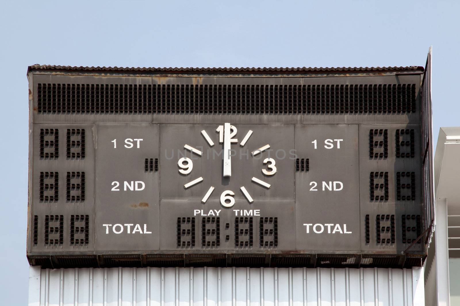 traditional score board at stadium
