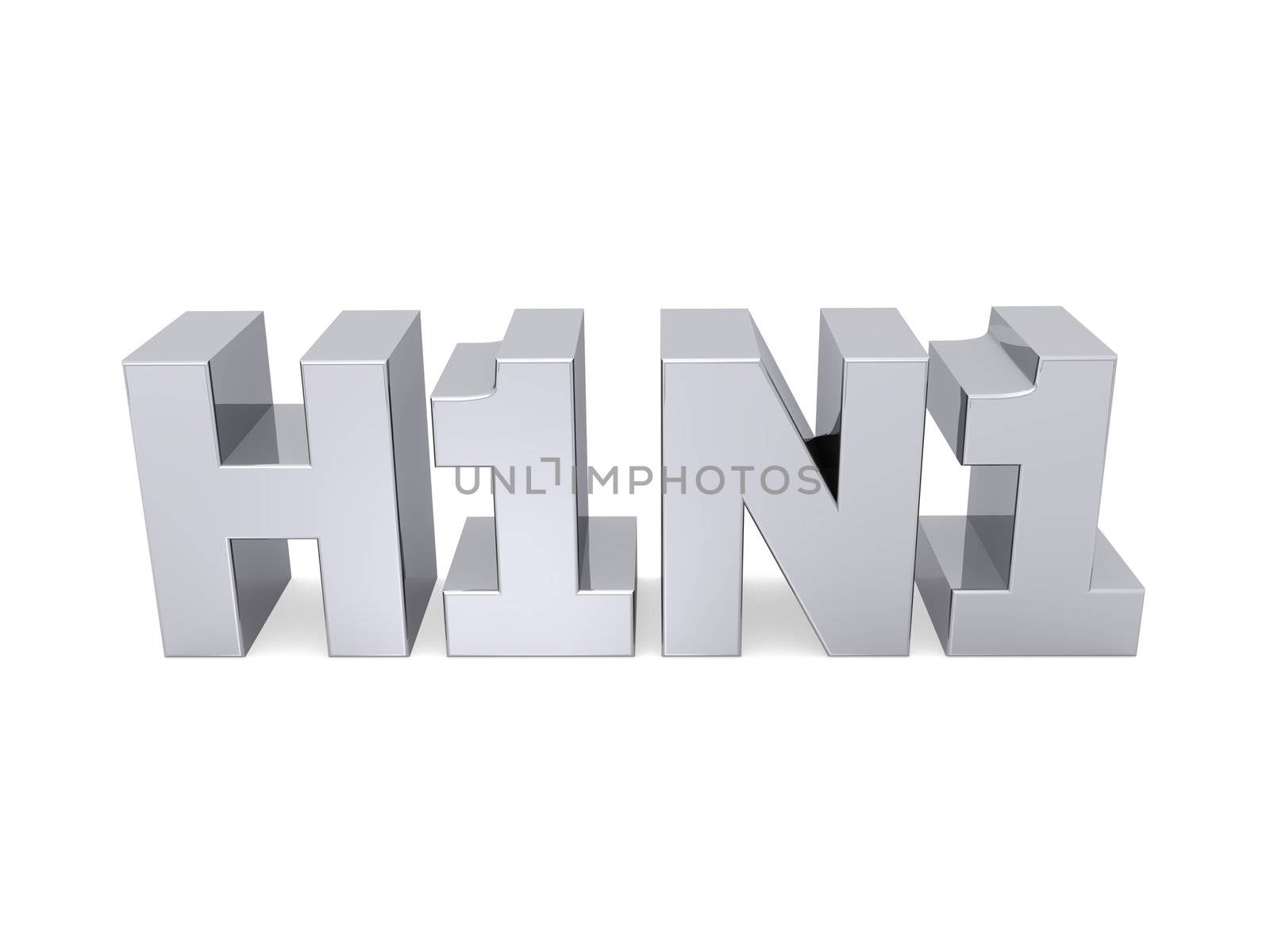 the word H1N1 in metal letters