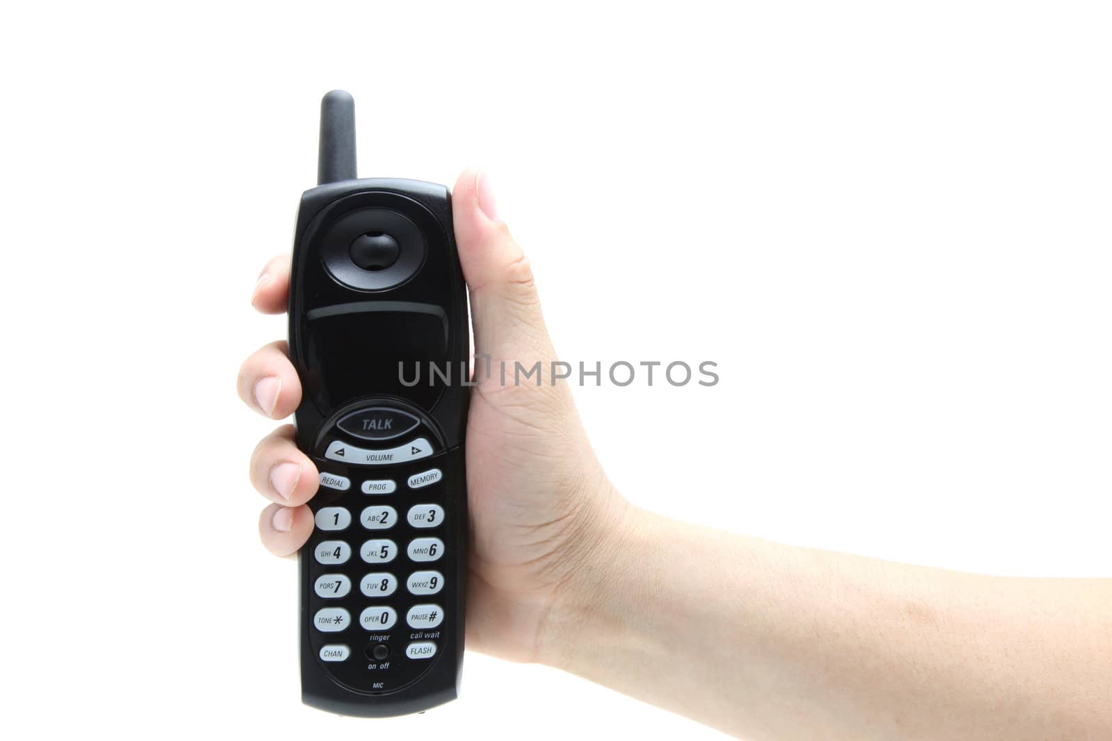 phone in the hand isolated on white