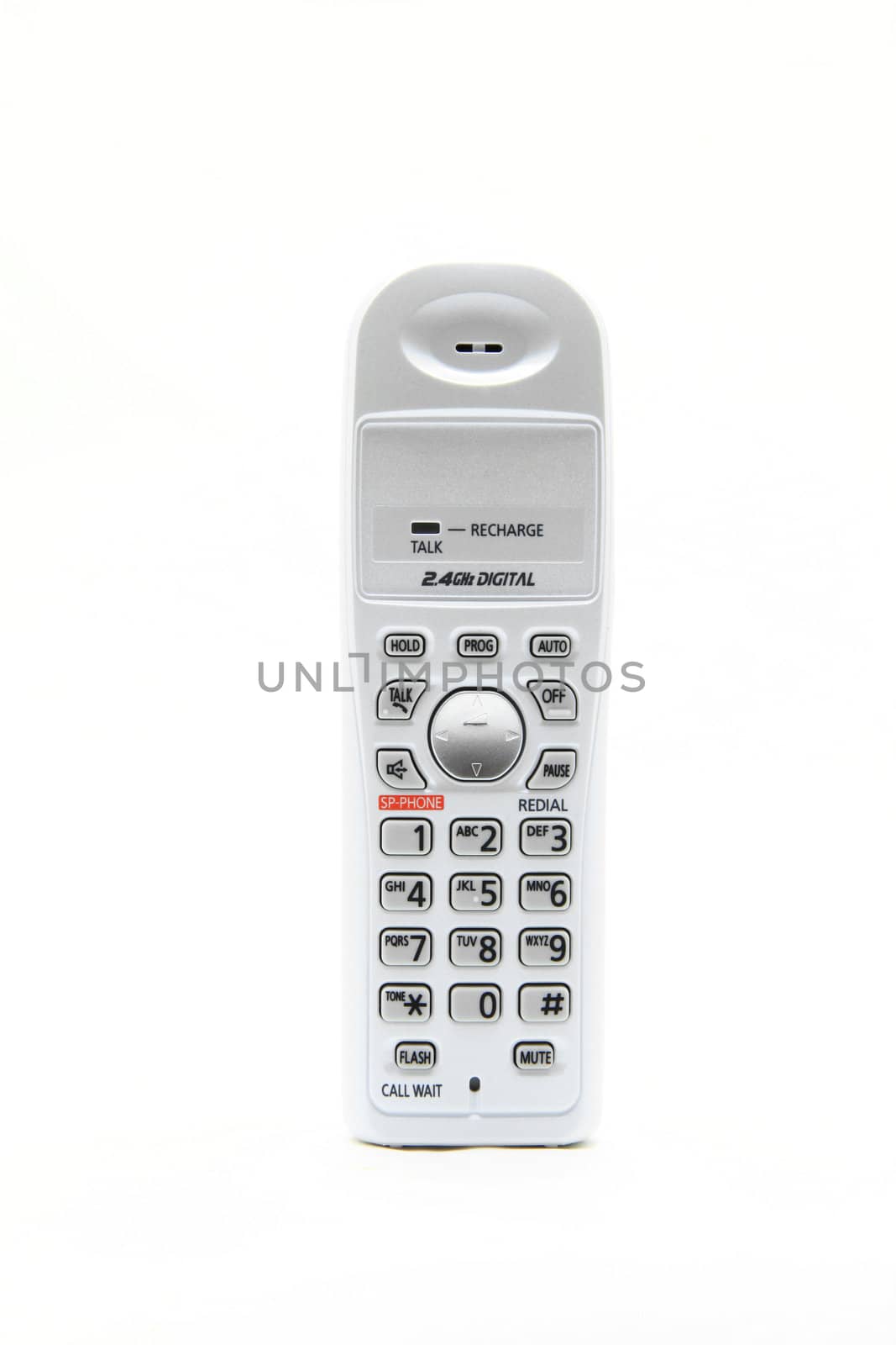 isolated white cordless phone on white