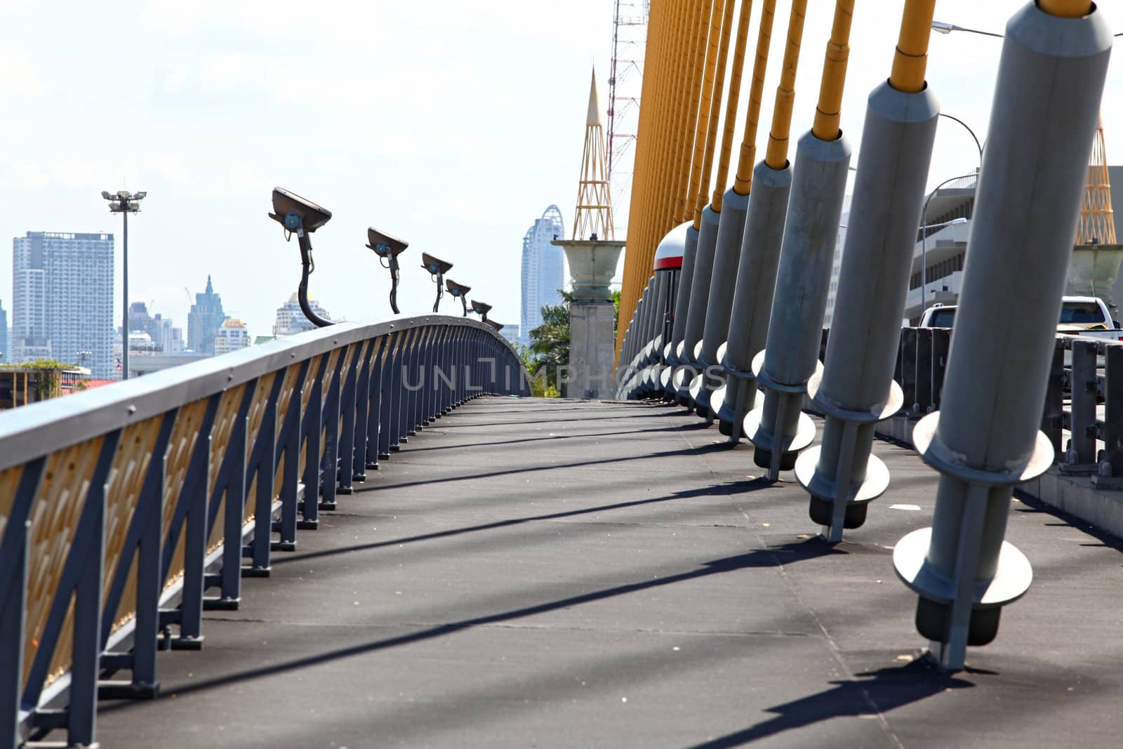 pathway on mega sling bridge rama 8 in Bangkok