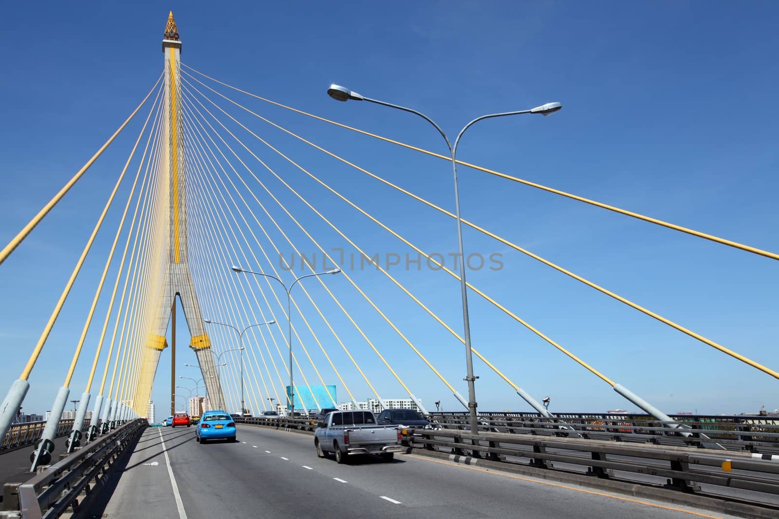 Mega sling Bridge Rama 8, near Harbor in Bangkok
