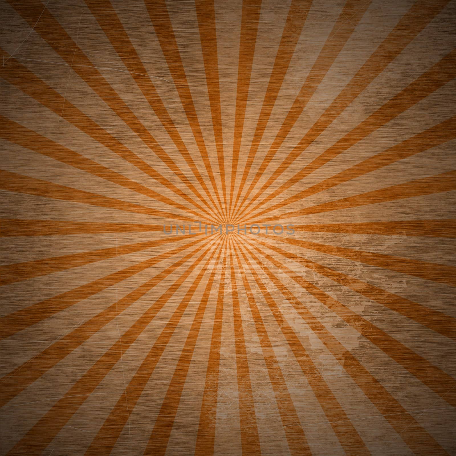 vintage background with colored rays orange and brown