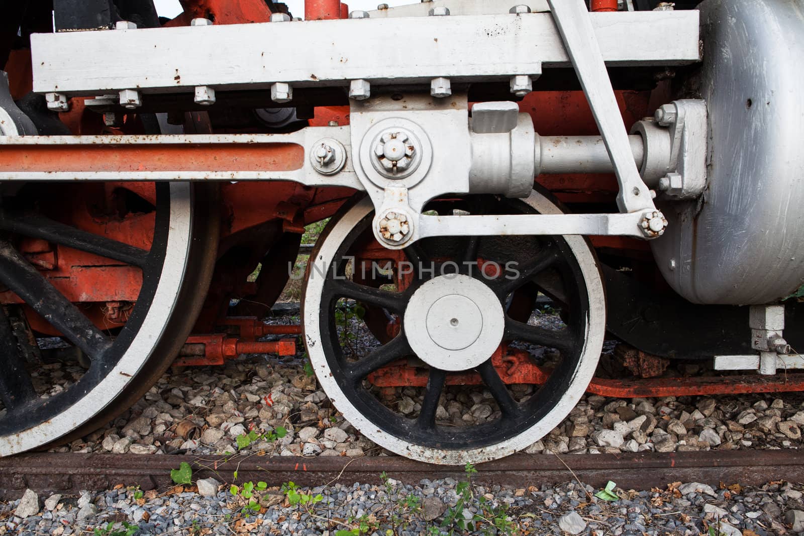Old train on rusty railway