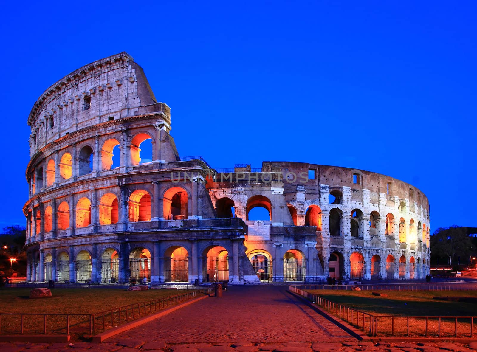 Colosseum in Twilight with Normal Perspective