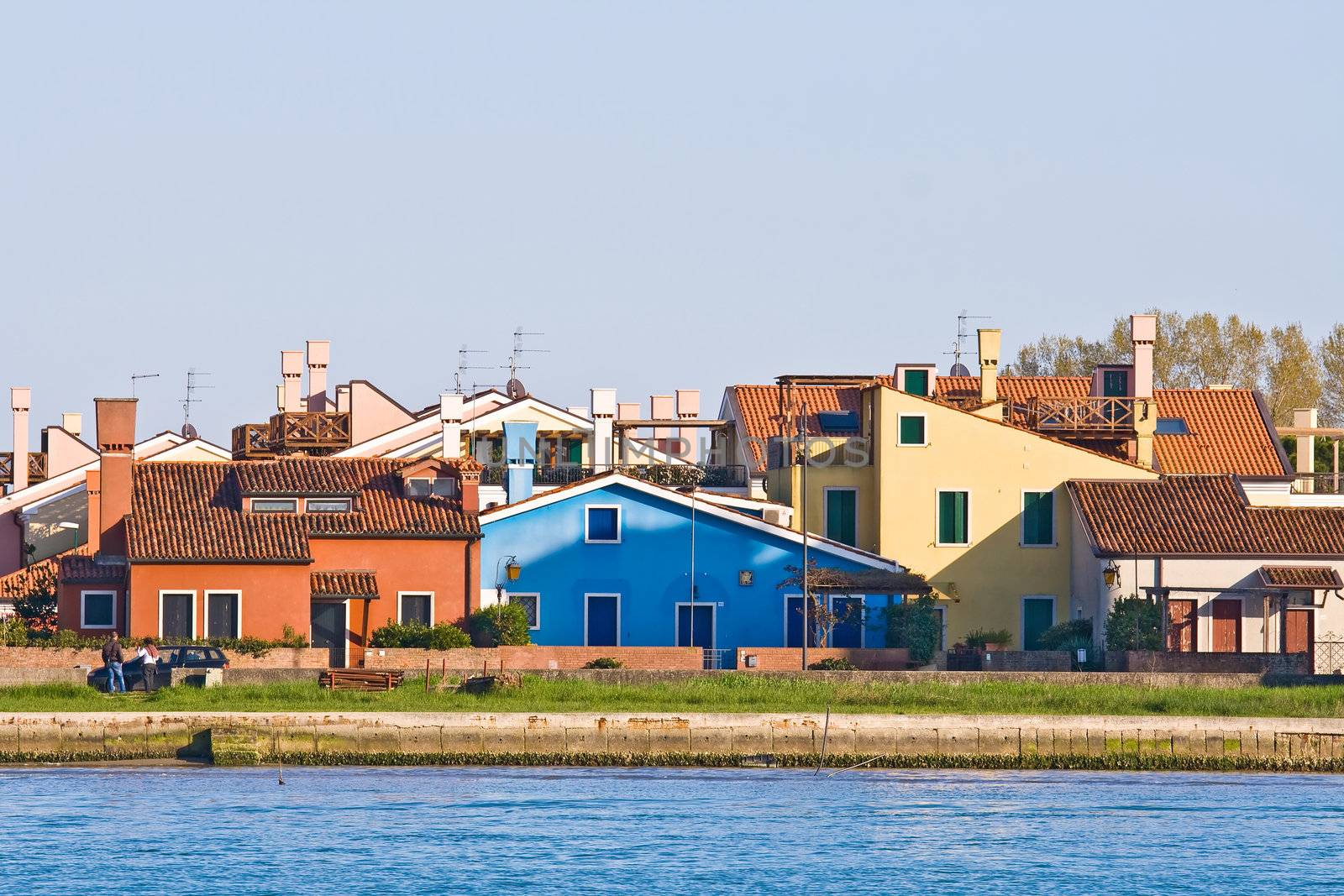 Colorful house at Lido Island Venice Italy