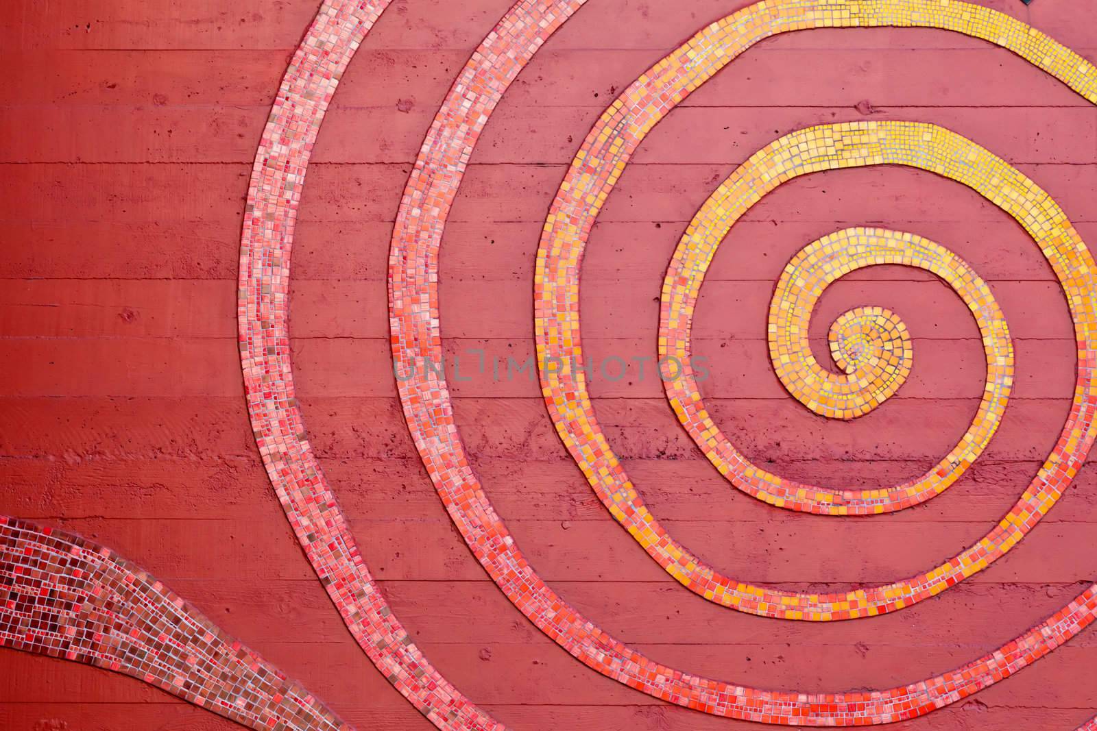 Mosaic Spiral on the Wall