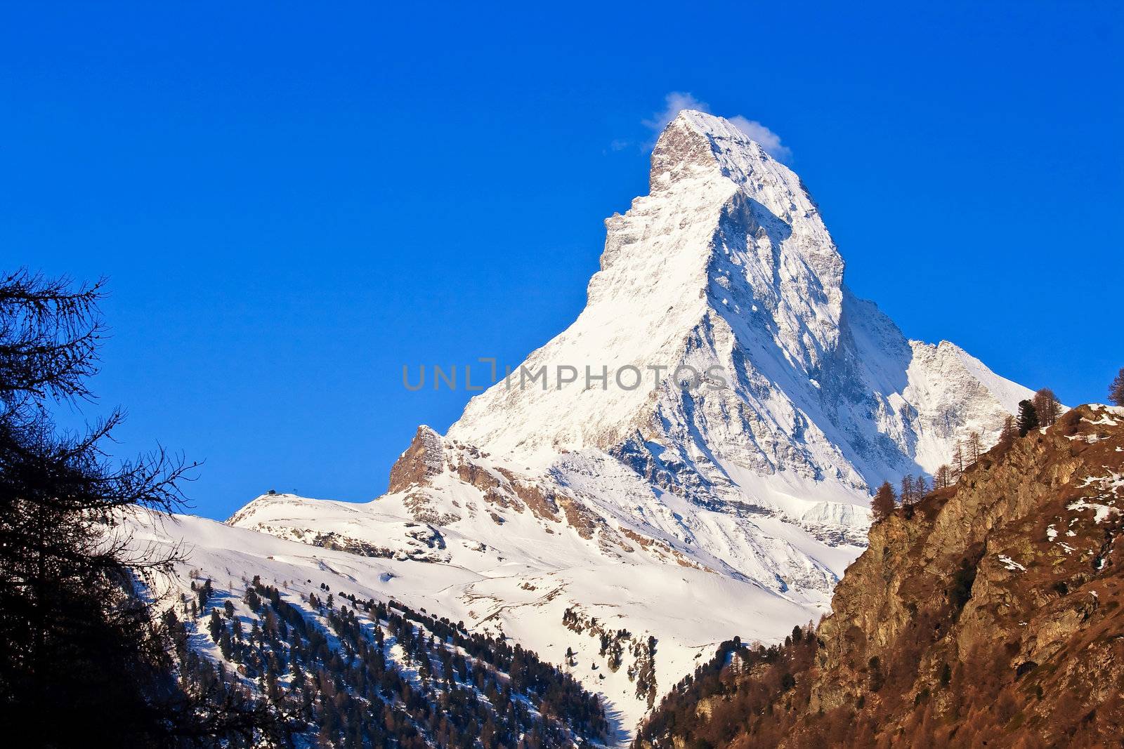 Matterhorn Peak from Zermatt City, Switzerland