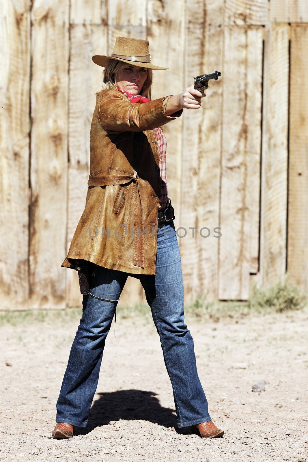 bad girl shooting with a gun 