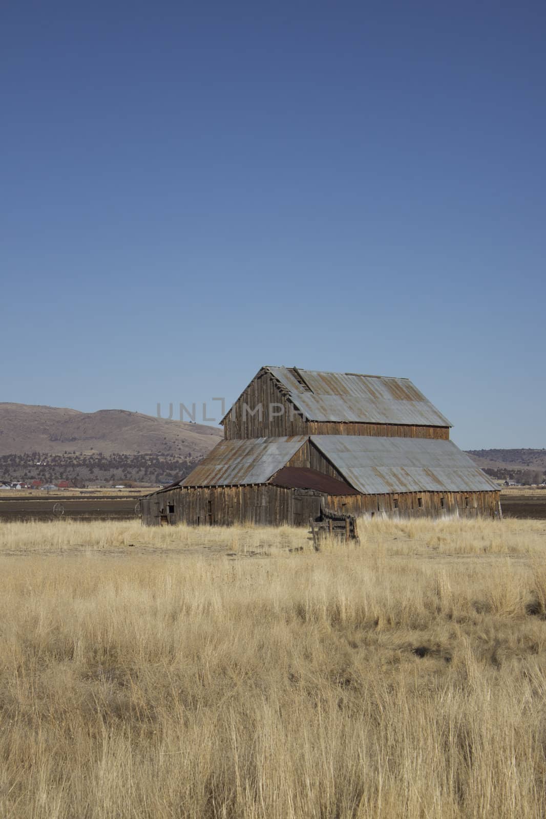 Old barn with blue sky
