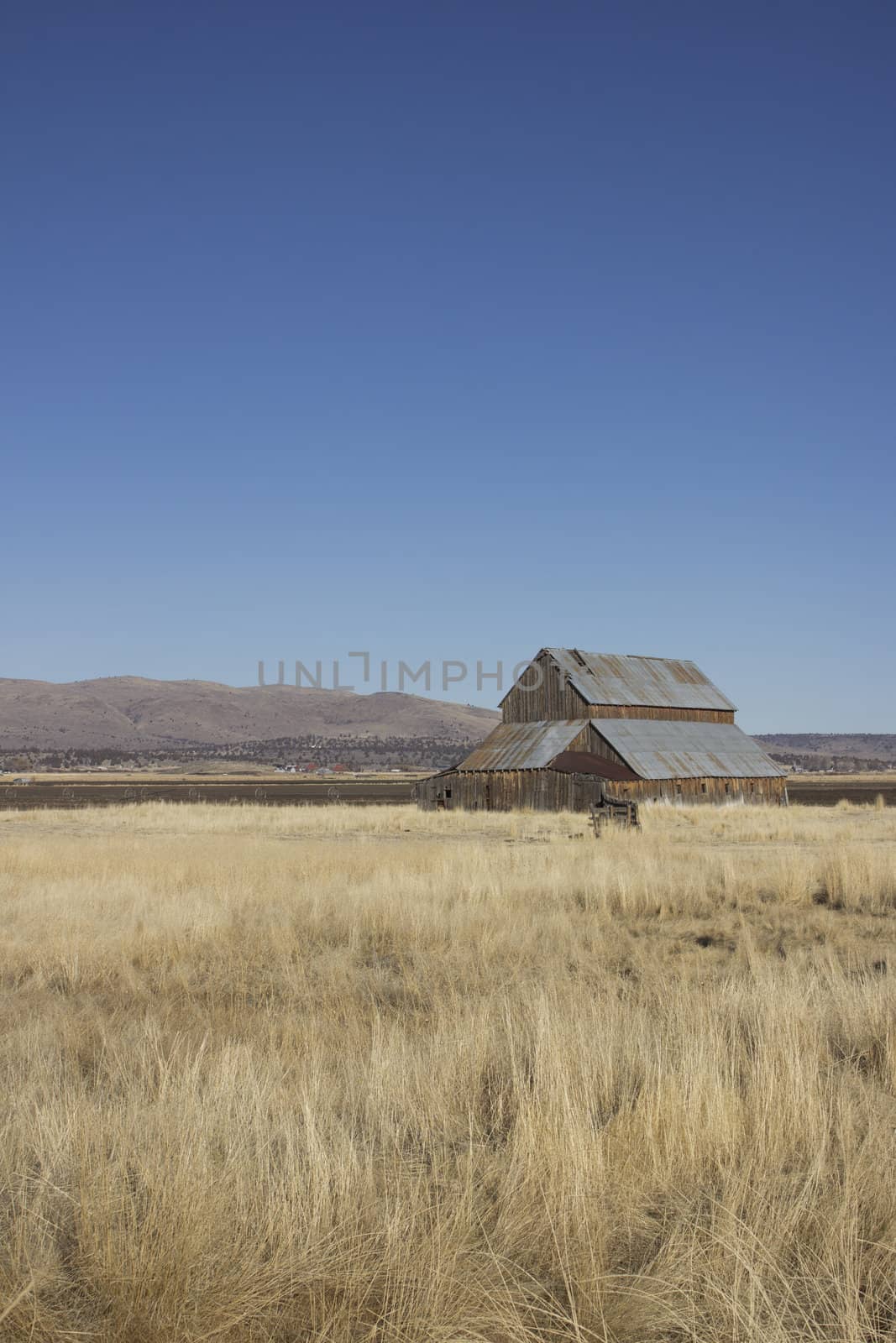 Old barn with blue sky