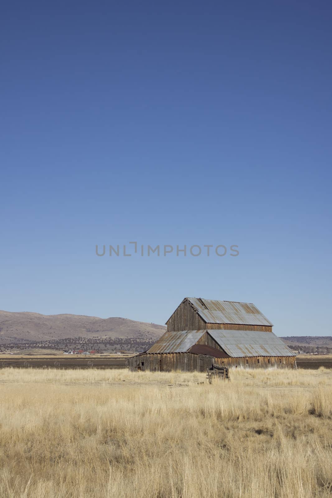 Old barn with blue sky