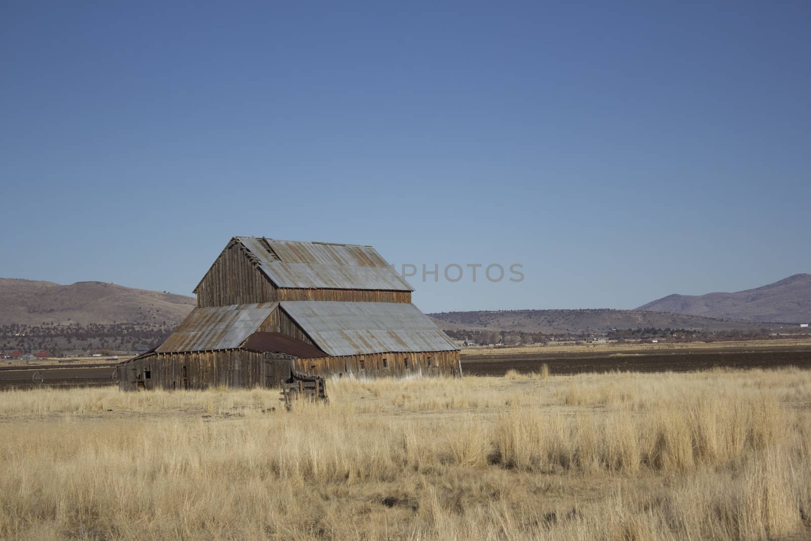 Old barn with blue sky