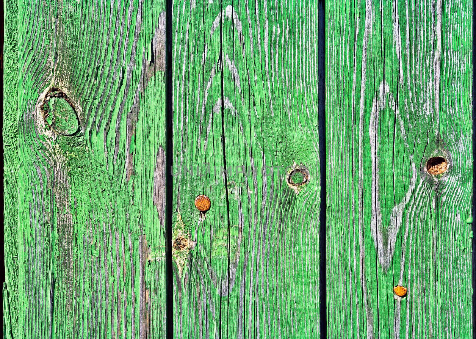 Old wooden boards painted in green. Background.  by vladimir_sklyarov