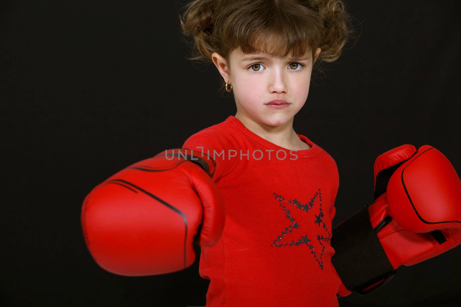 little girl boxing