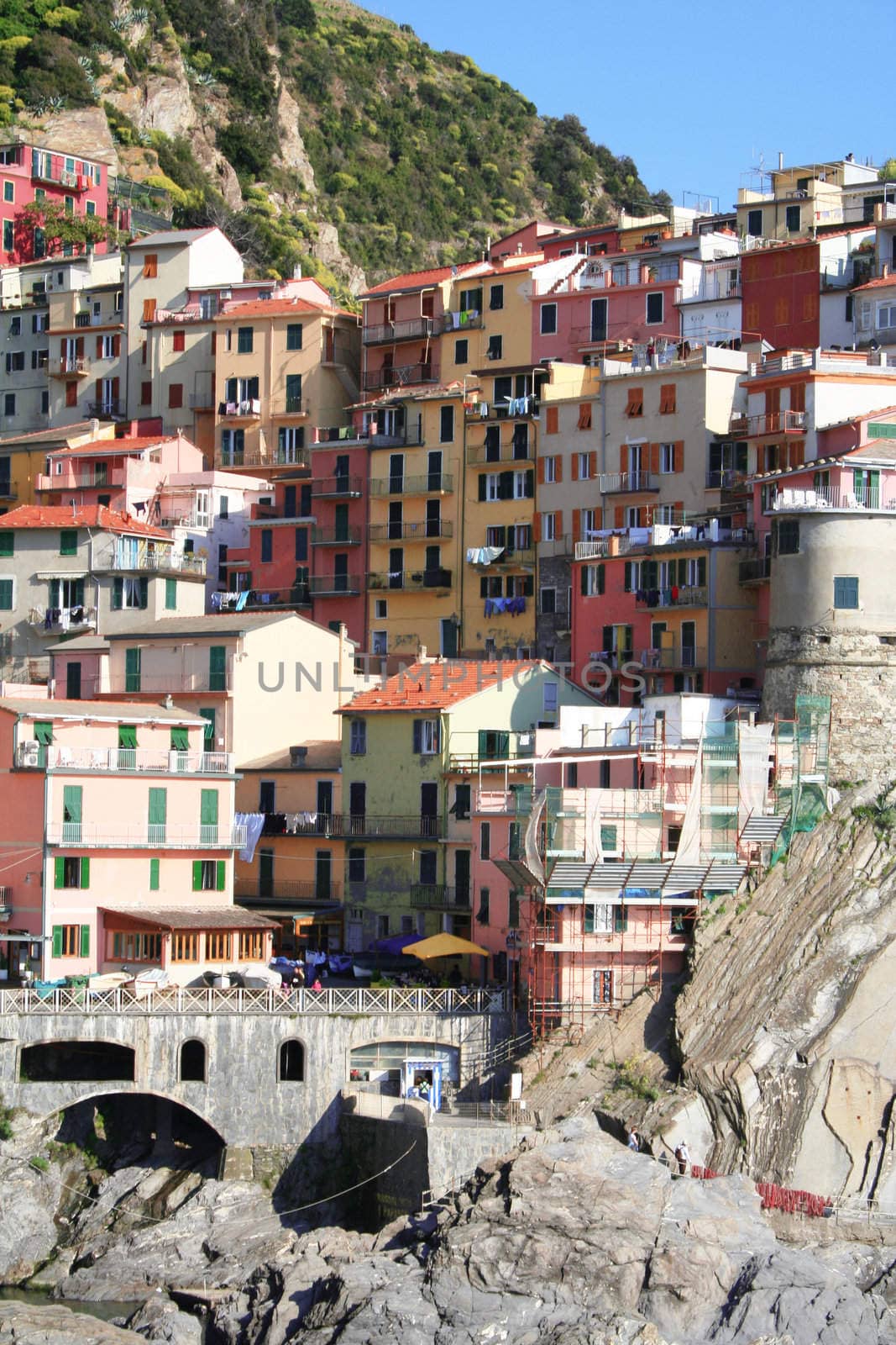  Italy. Cinque Terre. Colorful Manarola village 


