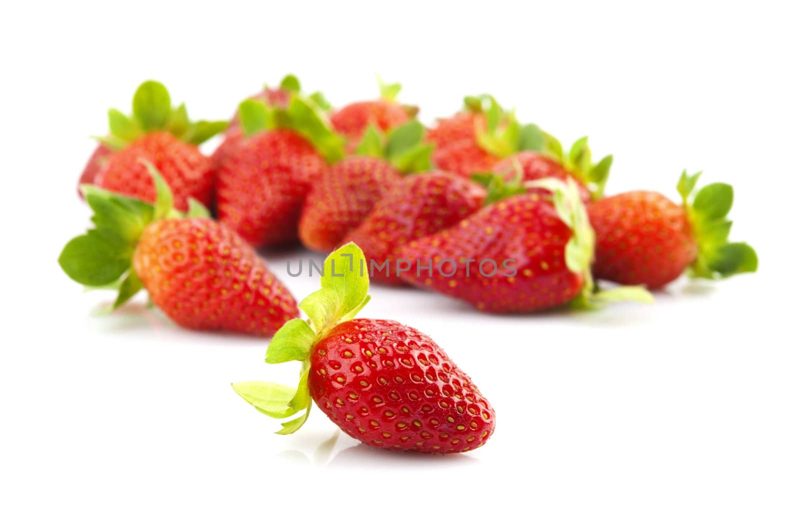 Sweet strawberries on white background