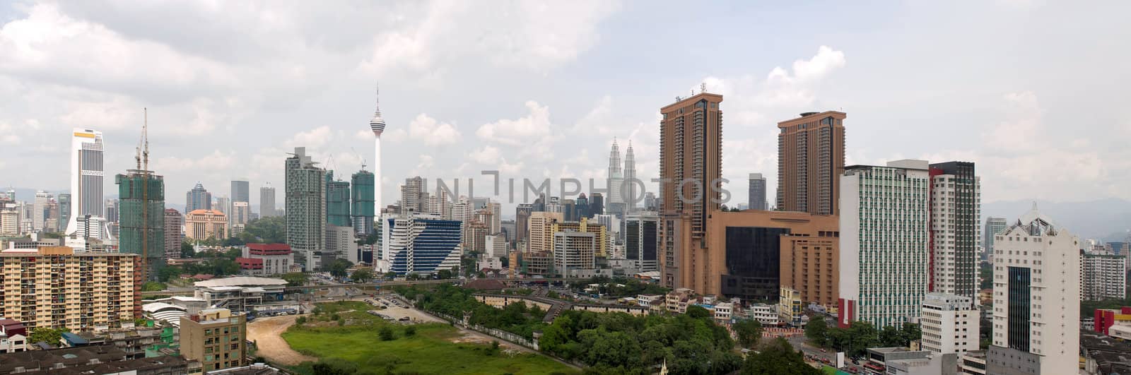 Kuala Lumpur Daytime Cityscape Panorama by jpldesigns