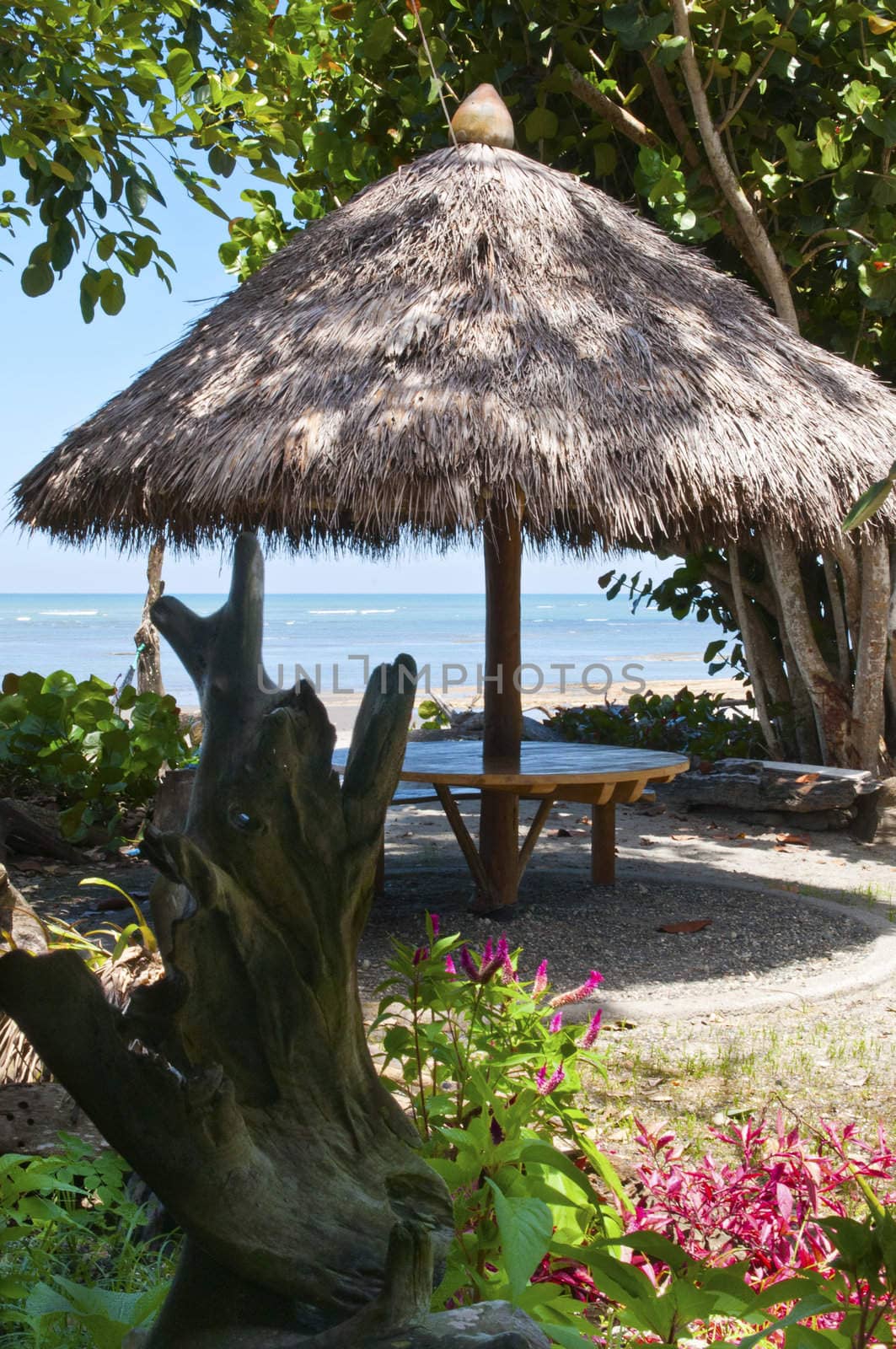 A beautiful deserted beach in a bay in Ecuador