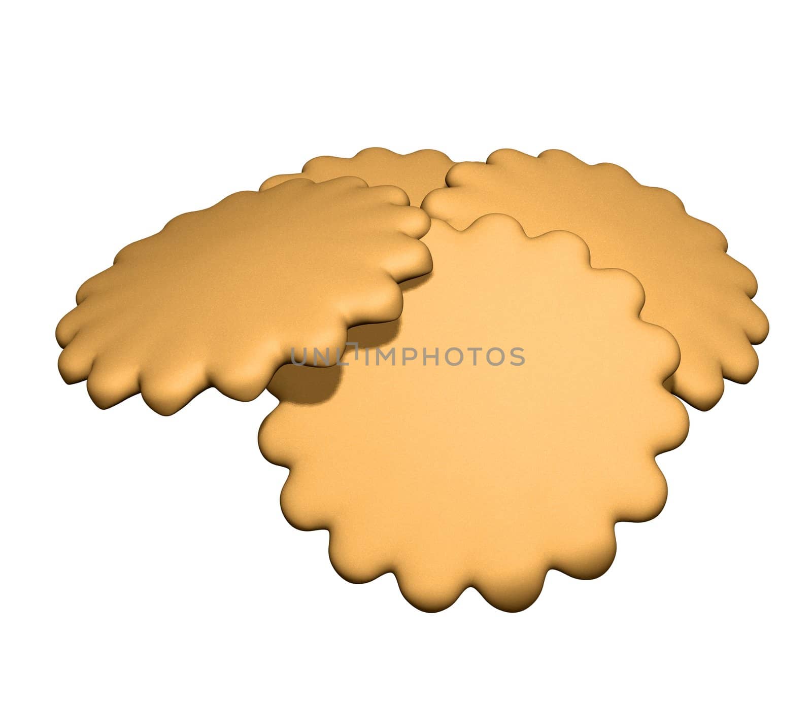 3d illustration of biscuits in form of flower