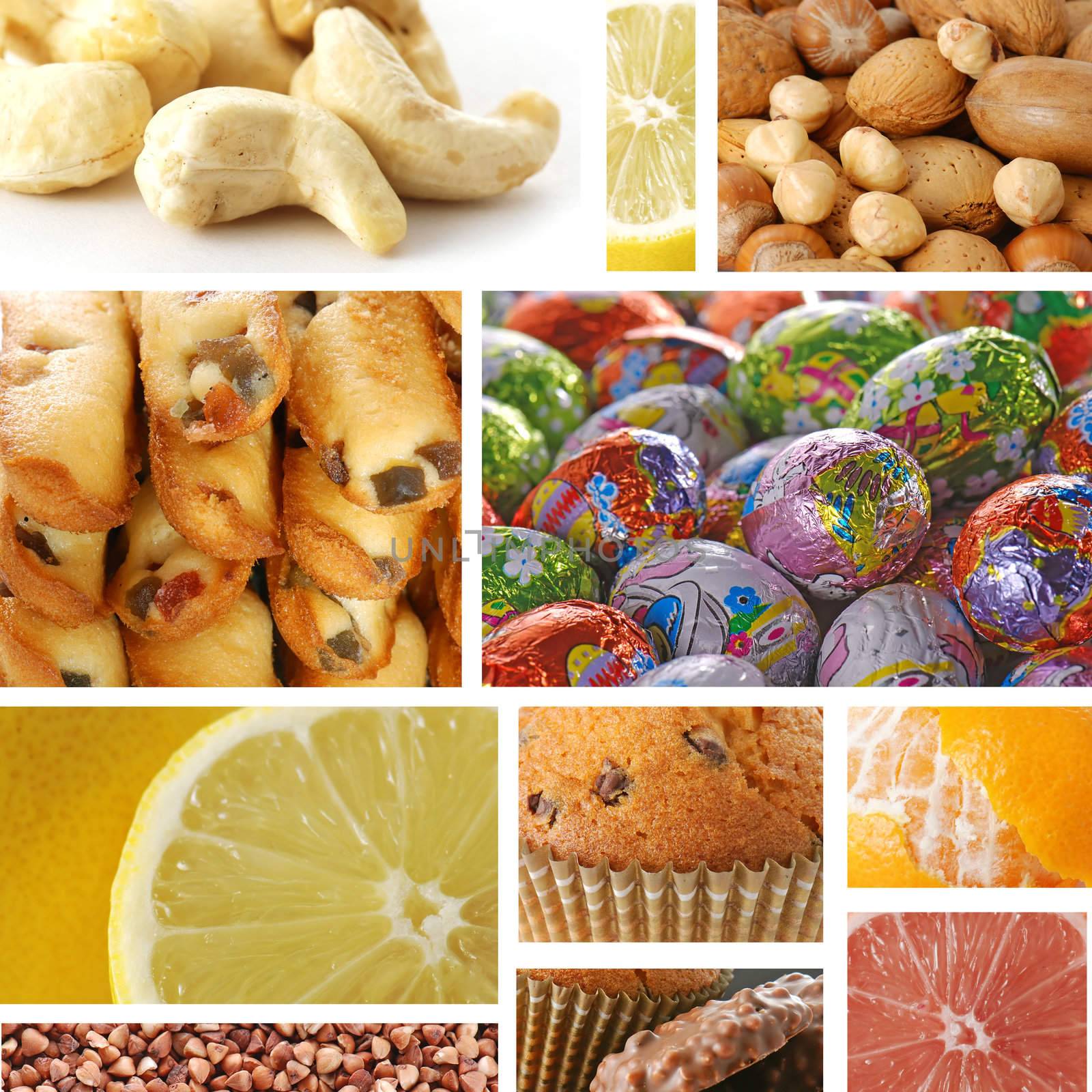 Collage of delicious food