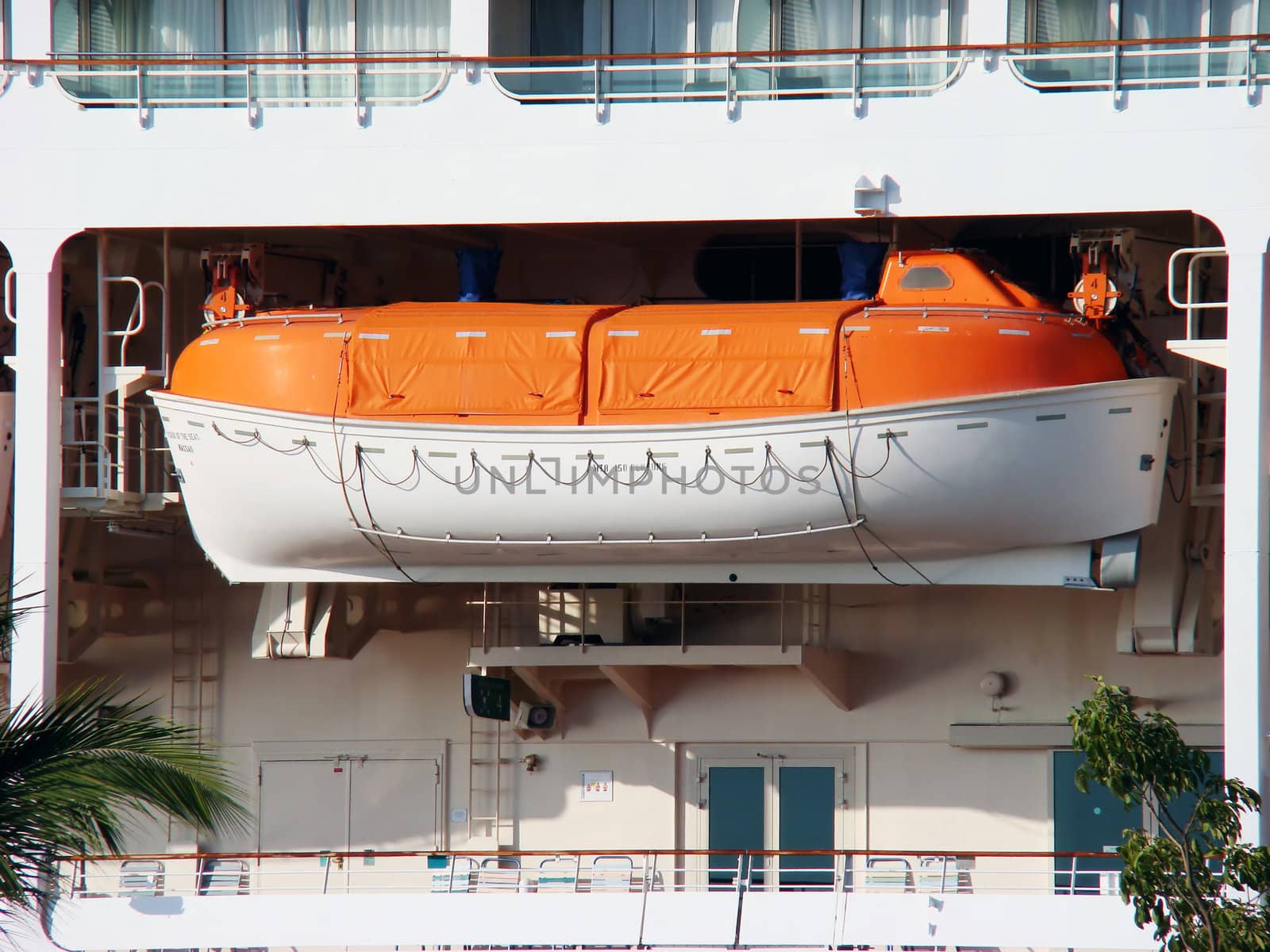 Cruise ship life boat. Puerto Vallarta, Pacific coast of Mexico.