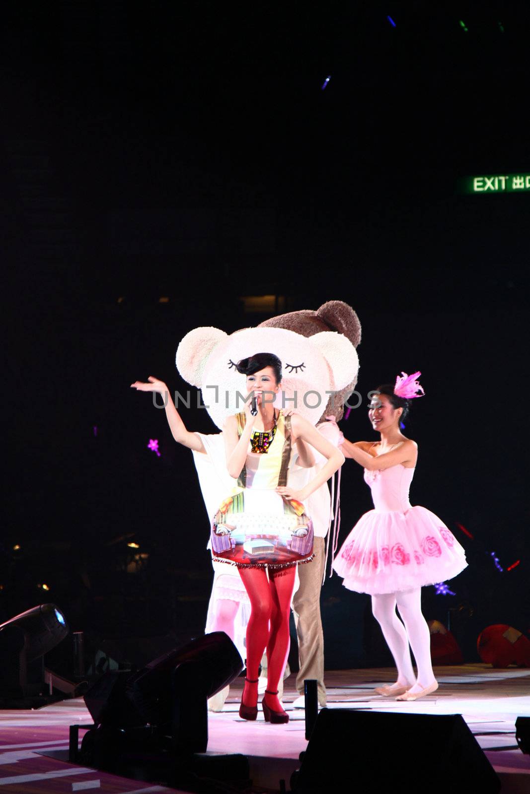 HONG KONG - FEB 26: Chinese popular singer and actress Gigi Leung performs on stage at her concert at Hong Kong Coliseum on February 26, 2011.