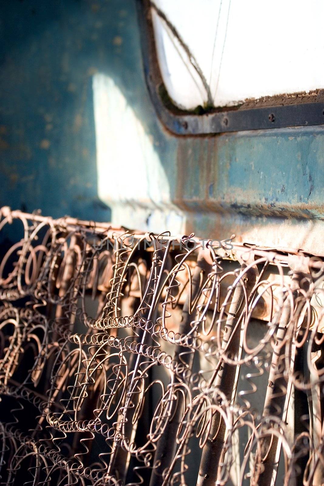 Interior of old abandoned truck