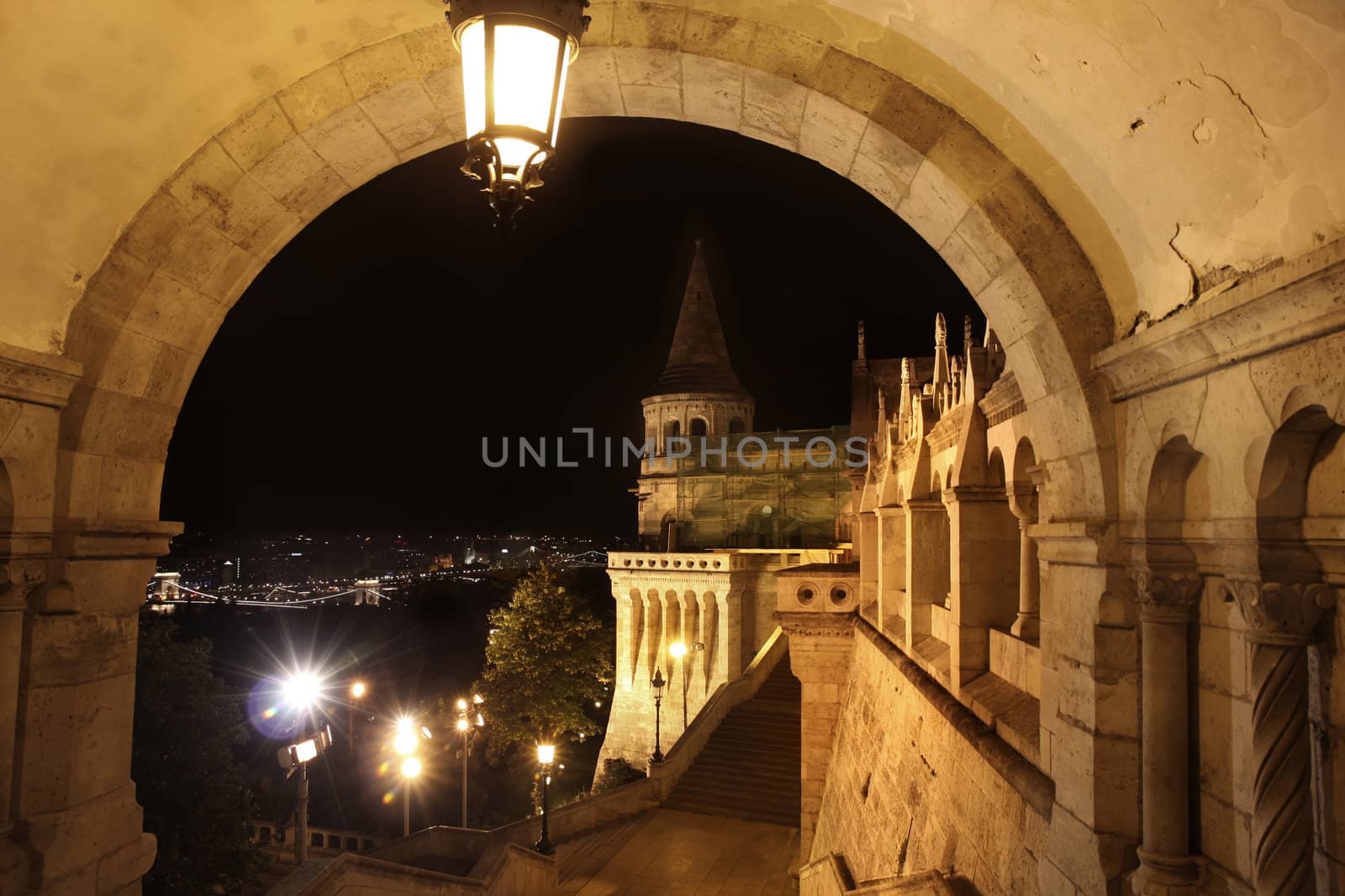 details of Fisherman's bastion in Budapest, Hungary
