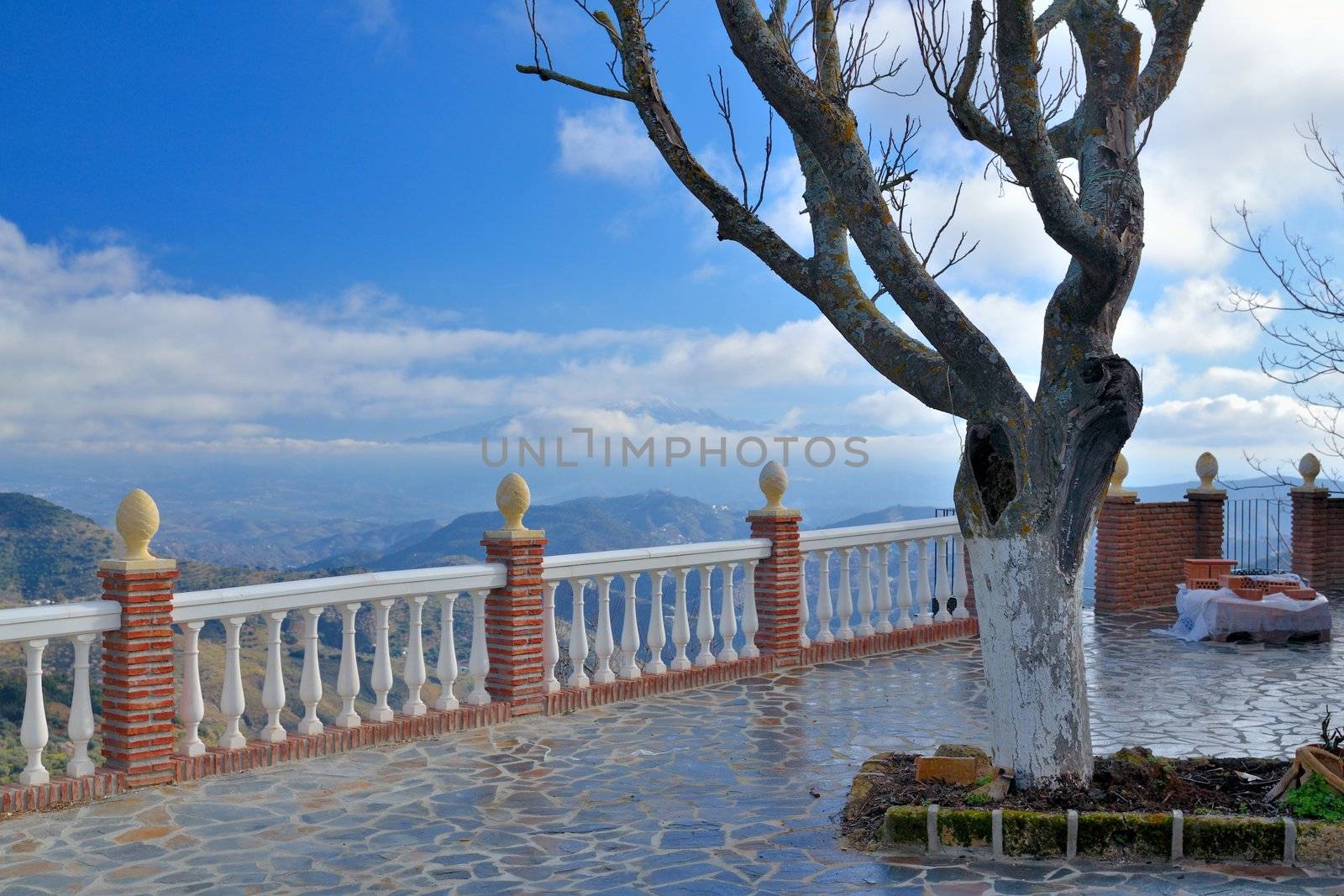 balcony in Malaga mountains overlooking the mountains