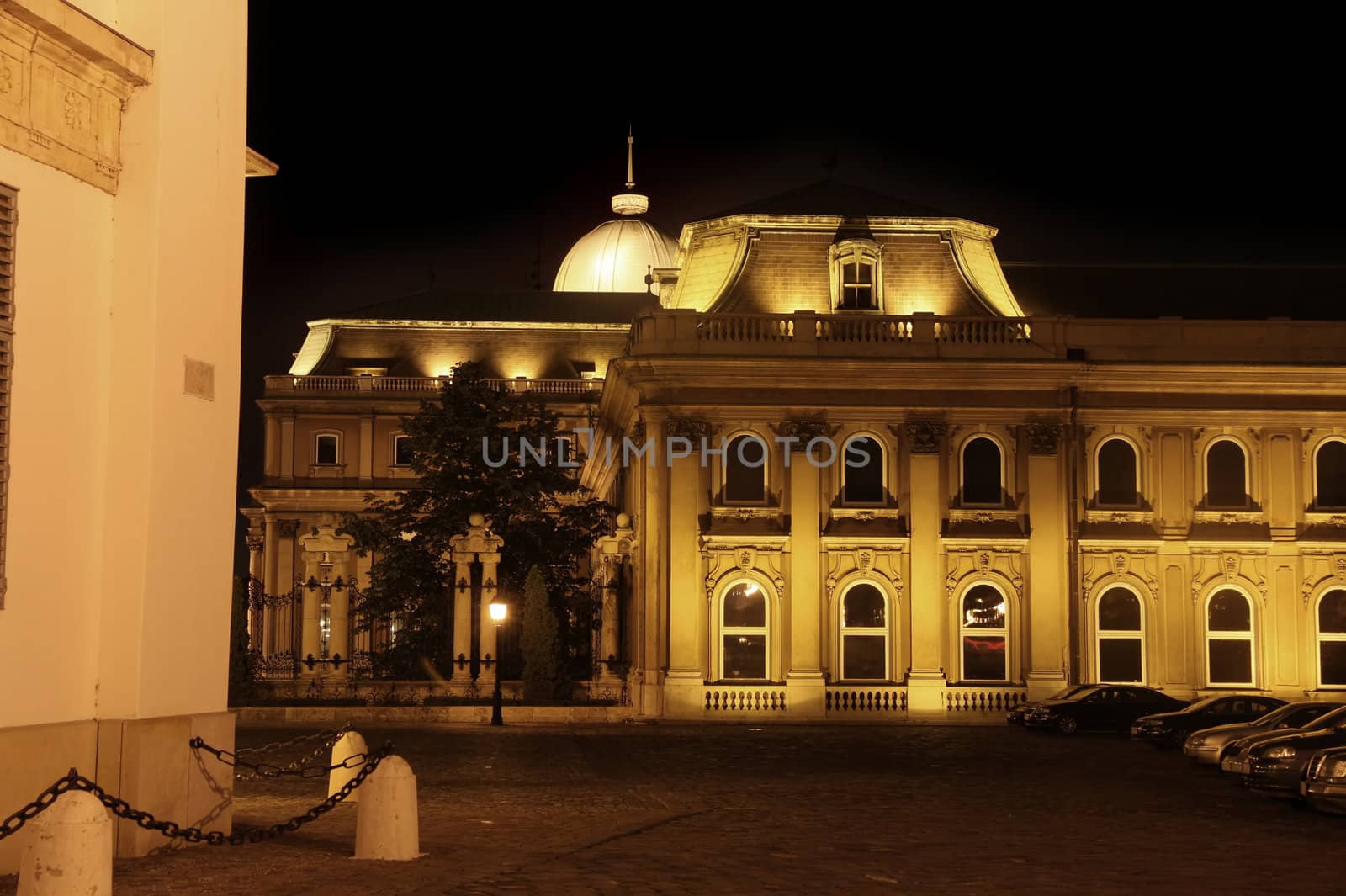 shot of night Buda Castle in Budapest, Hungary