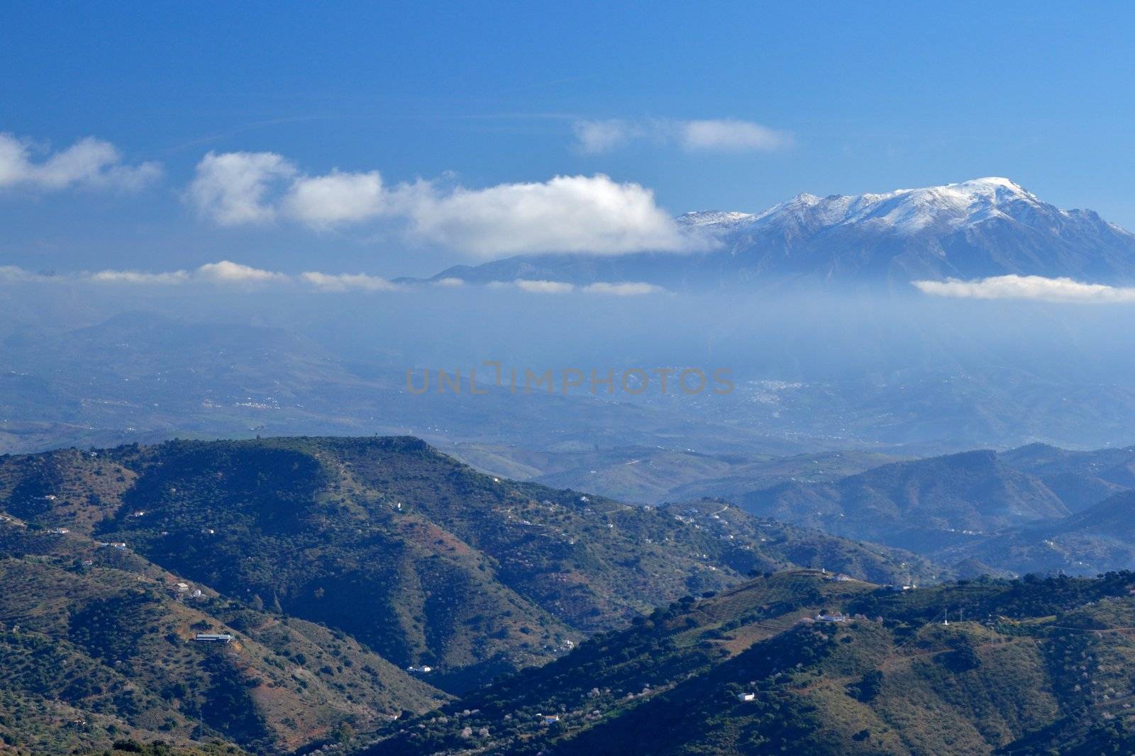 peaks of mountains in the north we go out of Malaga