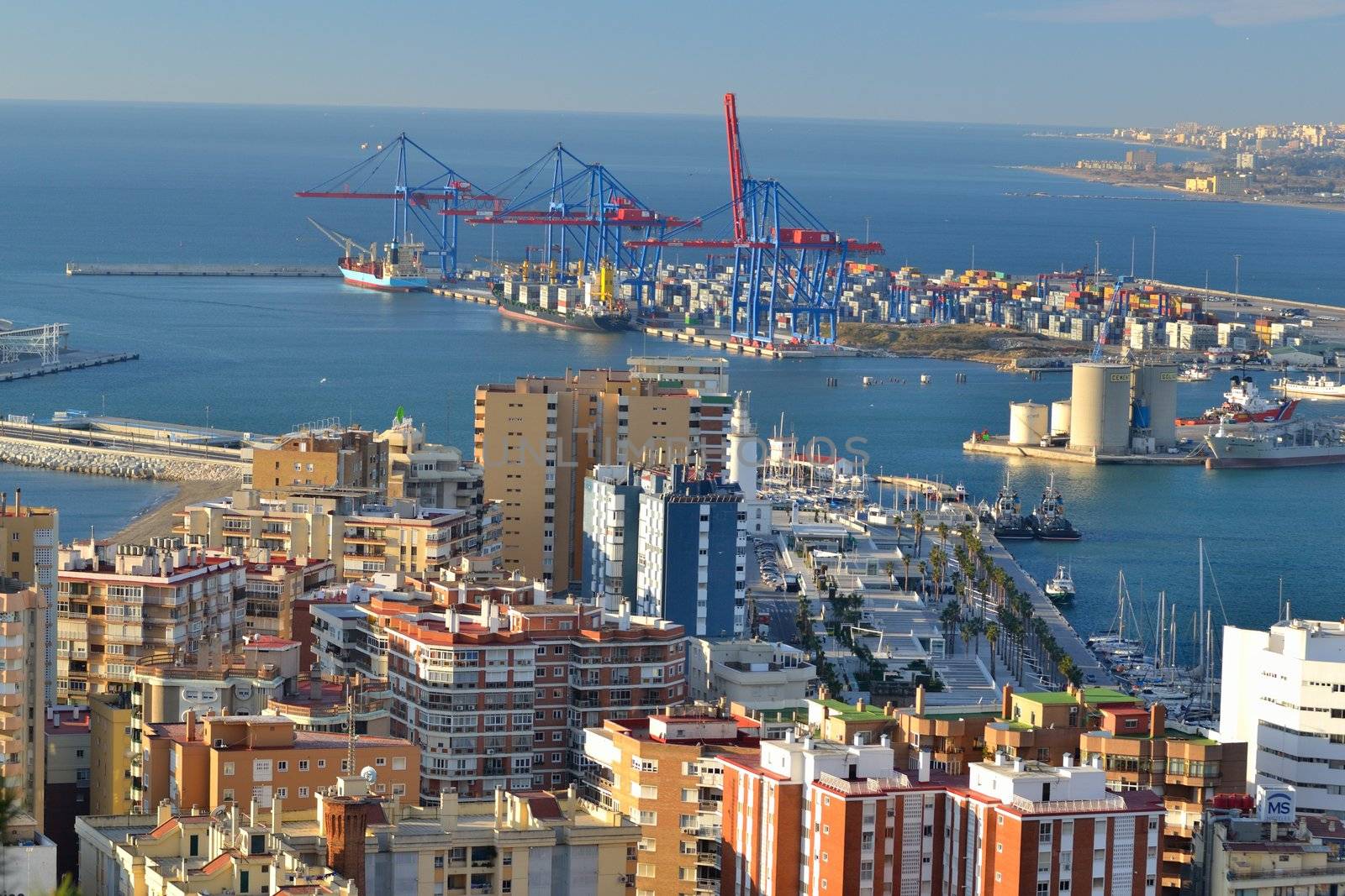 top view of the city of Malaga