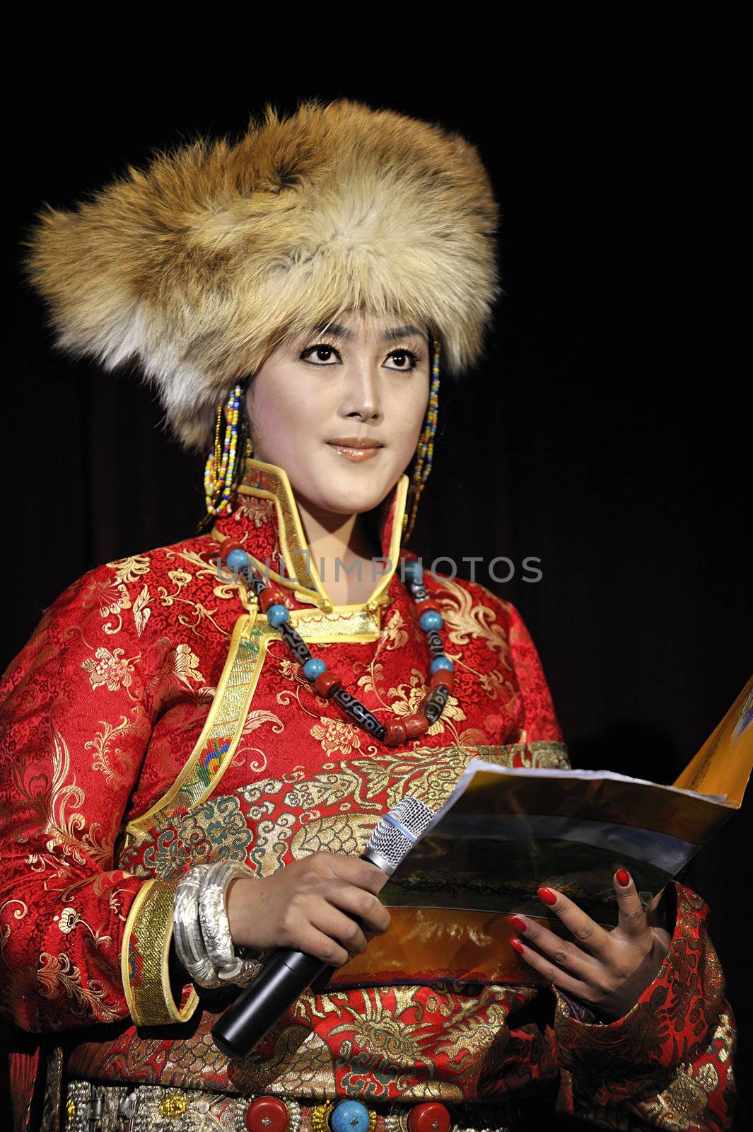 CHENGDU - Jan 20: Tibetan ethnic dance drama "Tian Mu" performed by Gesar Tibetan Opera Troupe of Seda at JinJing theater Jan 20, 2010 in Chengdu, China.