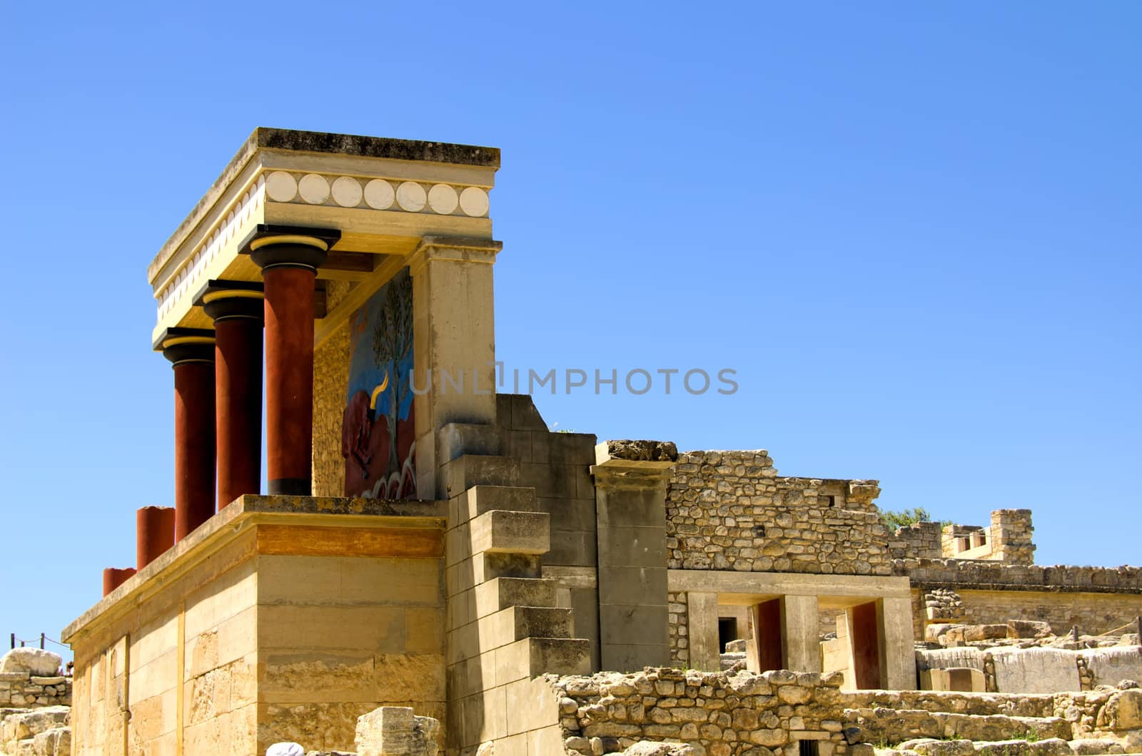 the palace of Knossos in Crete
