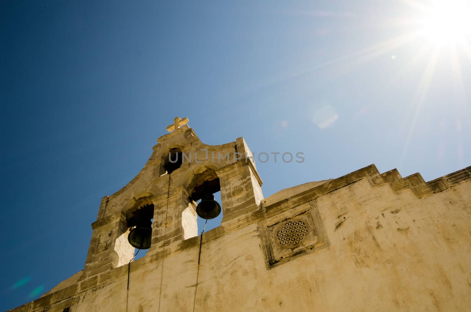 monastery and sun in Crete