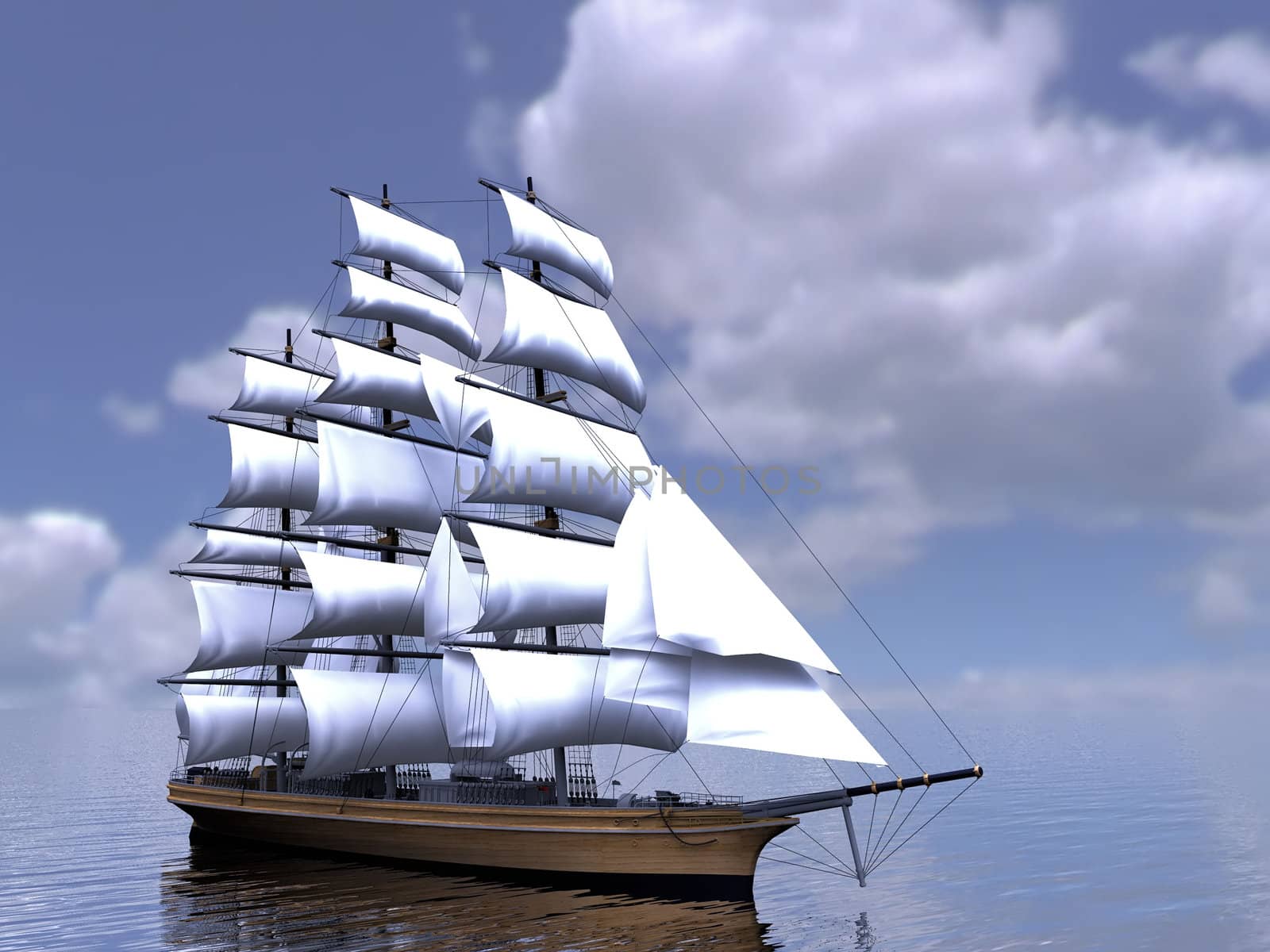 The  three-masted sailing ship