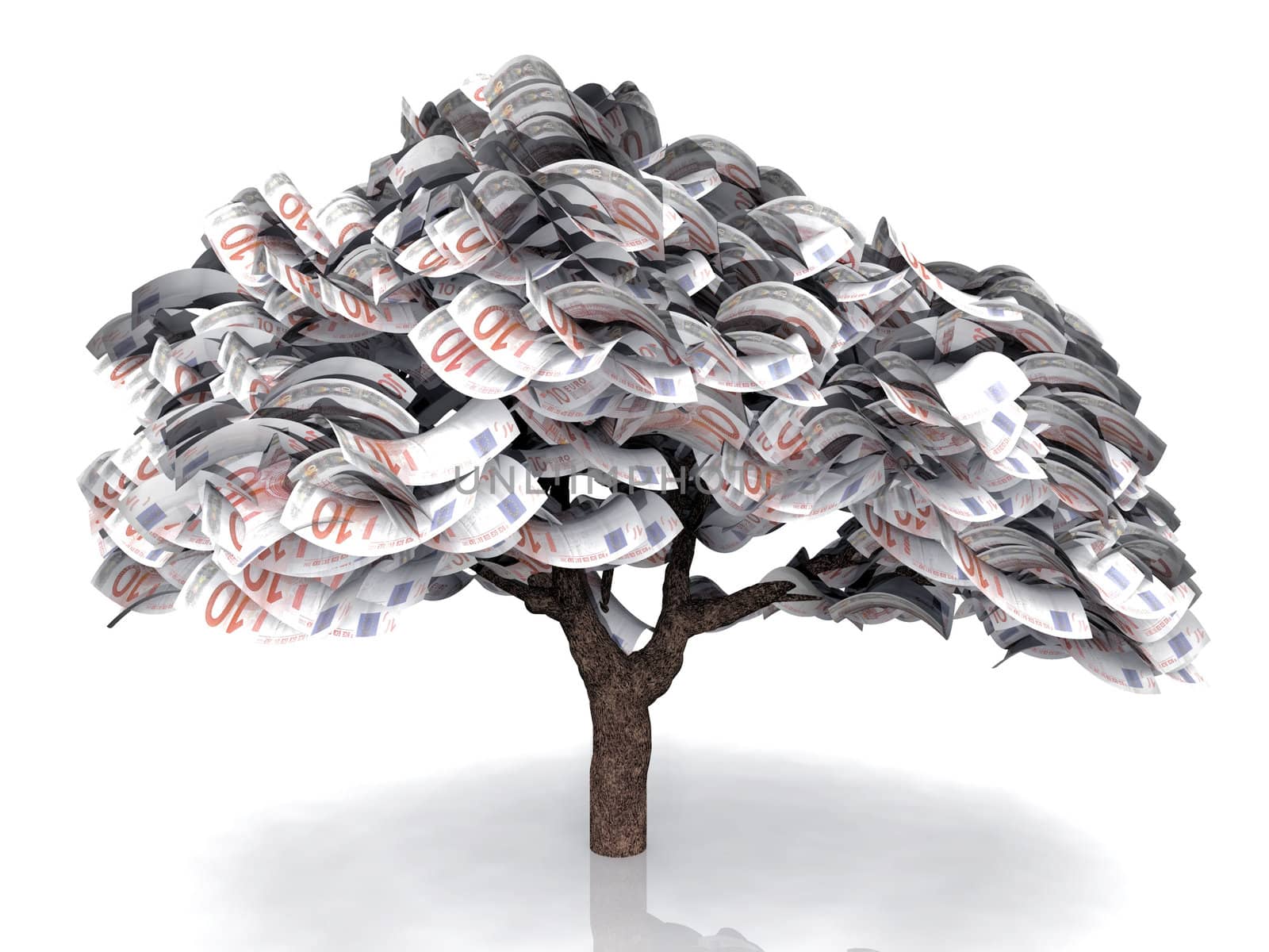 the tree with euro banknotes by njaj