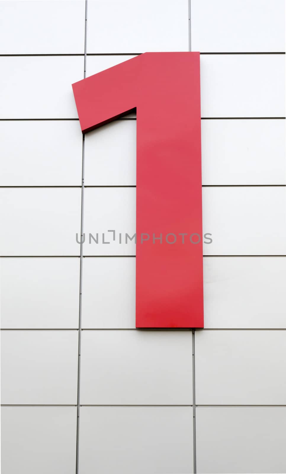 number one on a modern wall