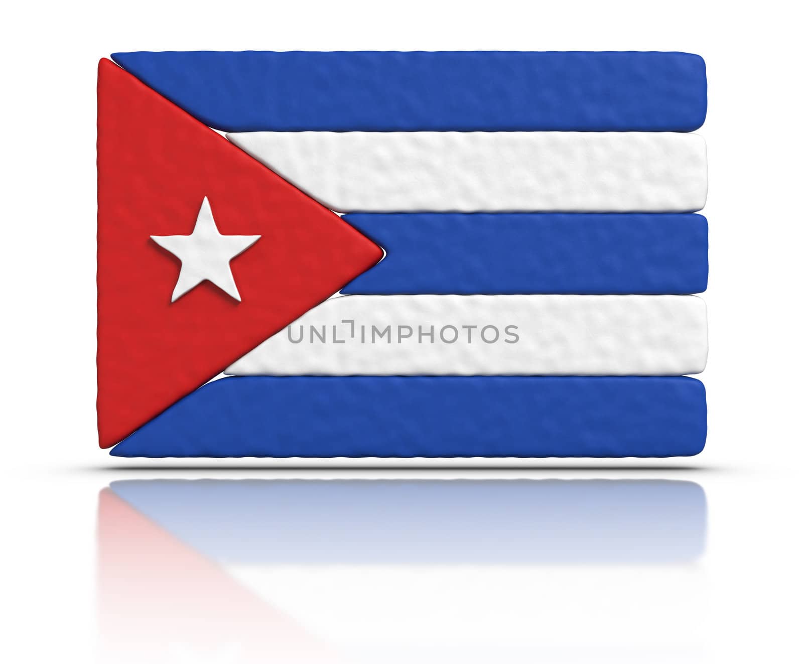 Flag of Cuba made with plasticine material.