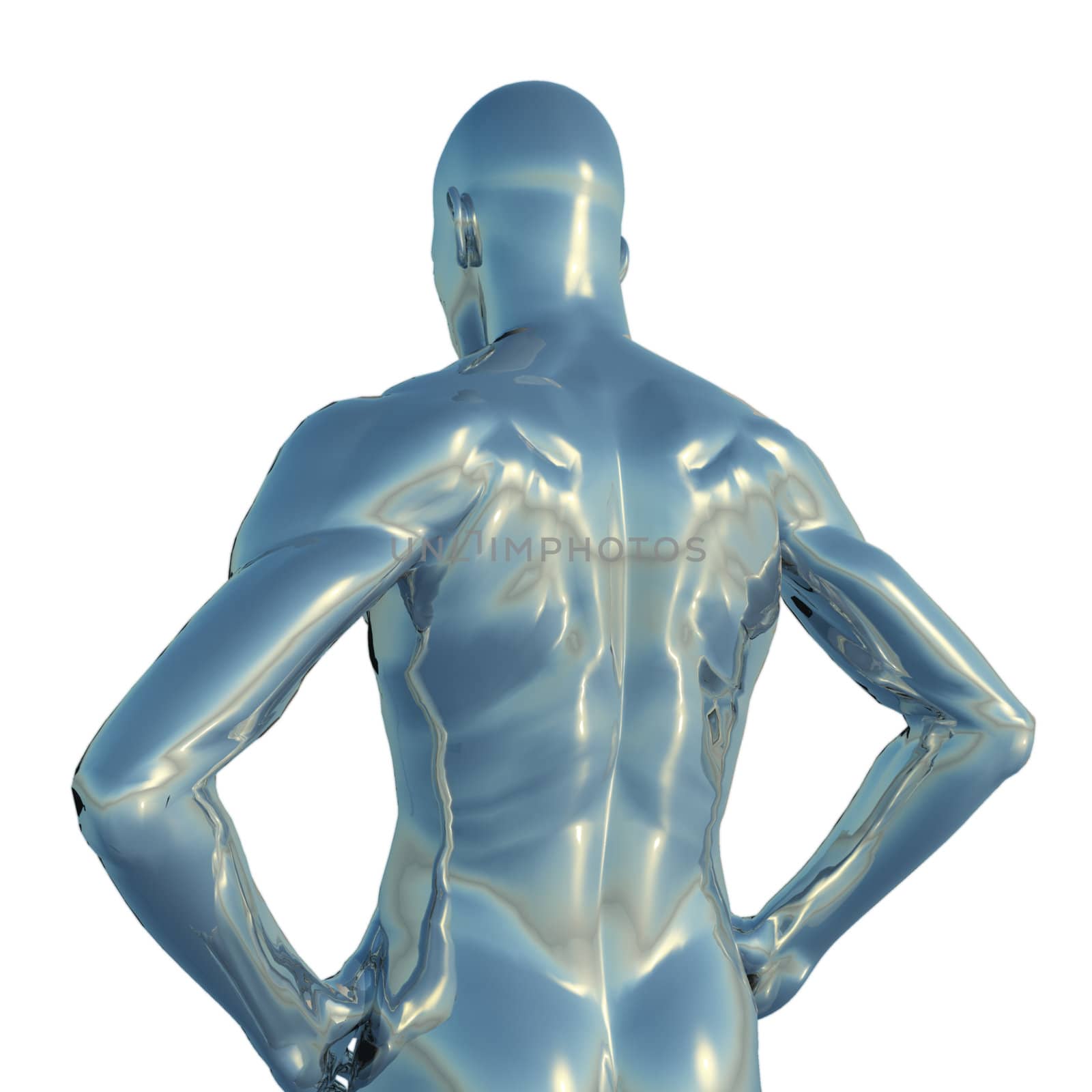 chrome man figure - 3d illustration