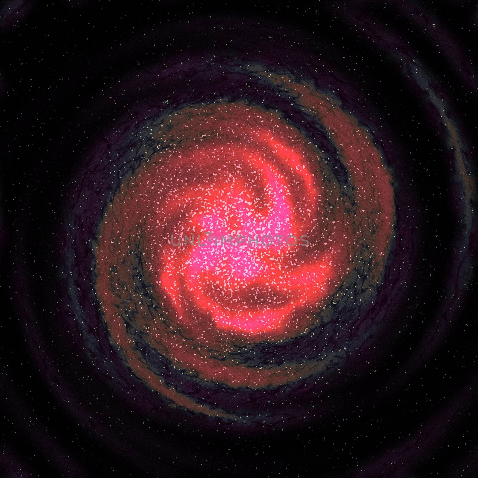 A star filled swirling galaxy in outer space.