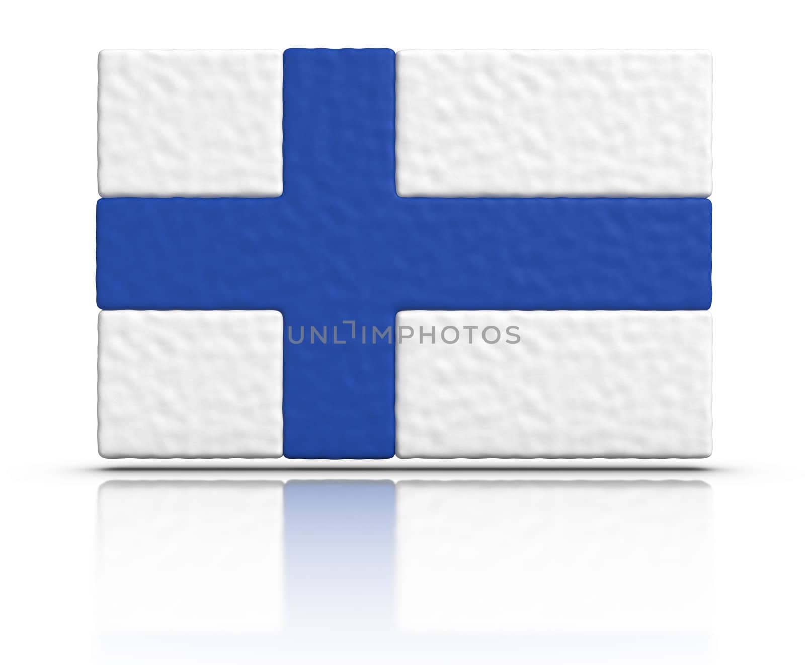 Flag of Finland made with plasticine material.